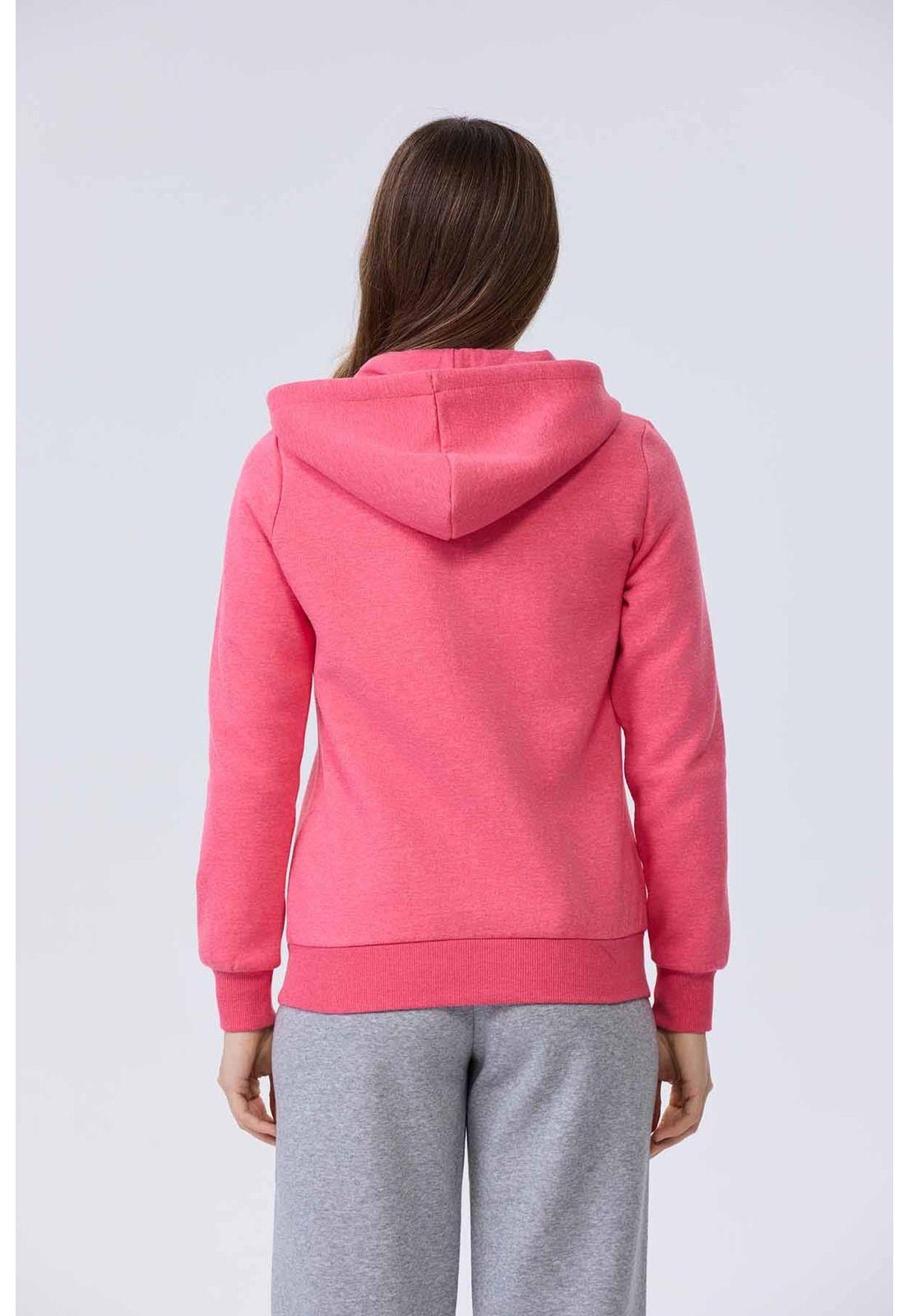 Polerón Mujer Básico Hoodie Guinda Melange-3