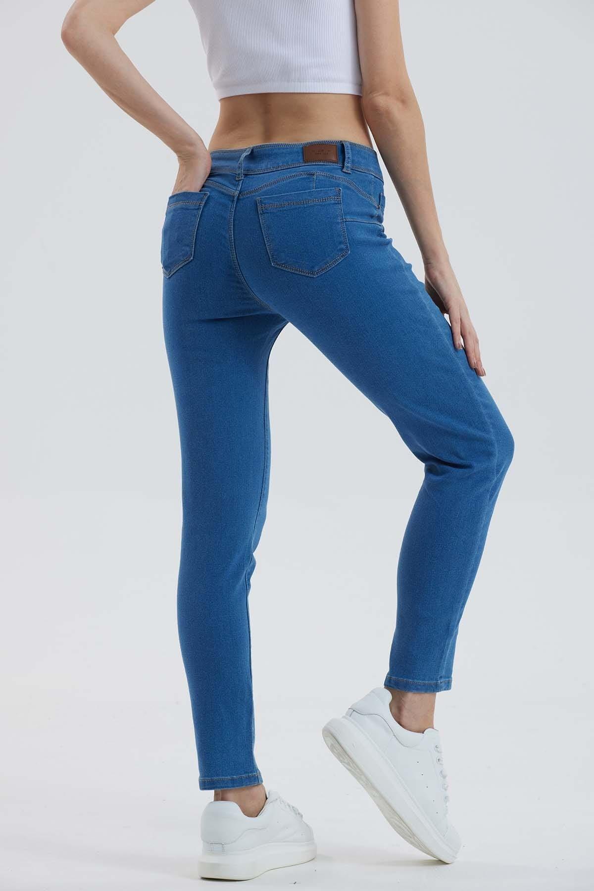 Jeans Mujer Skinny Push Up Azul-2