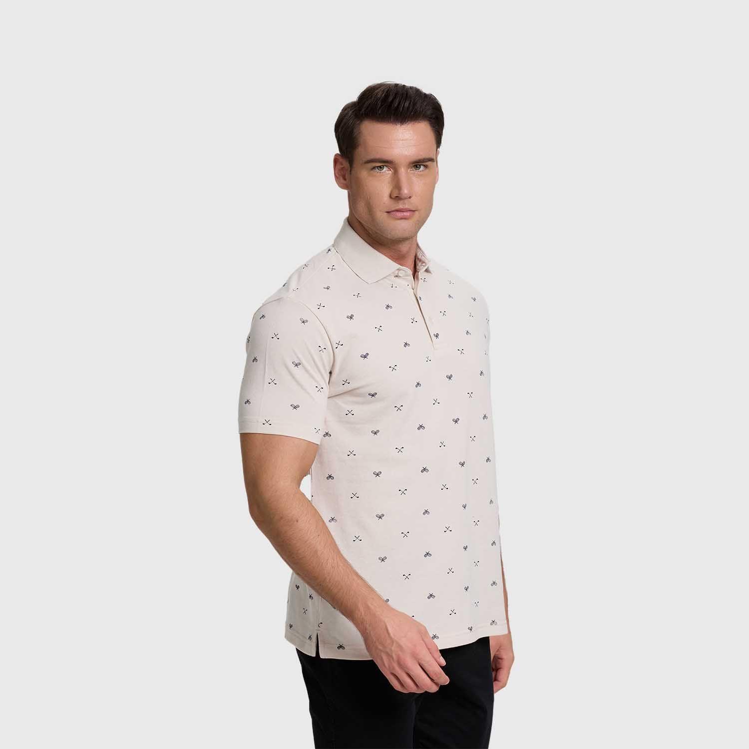 Polera Hombre Mini Print Beige Fashion's Park-1