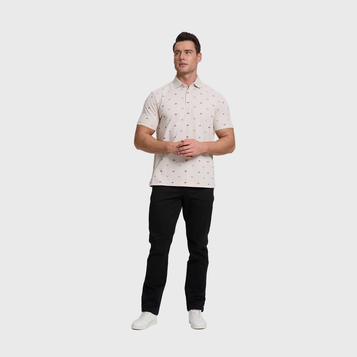 Polera Hombre Mini Print Beige Fashion's Park-3