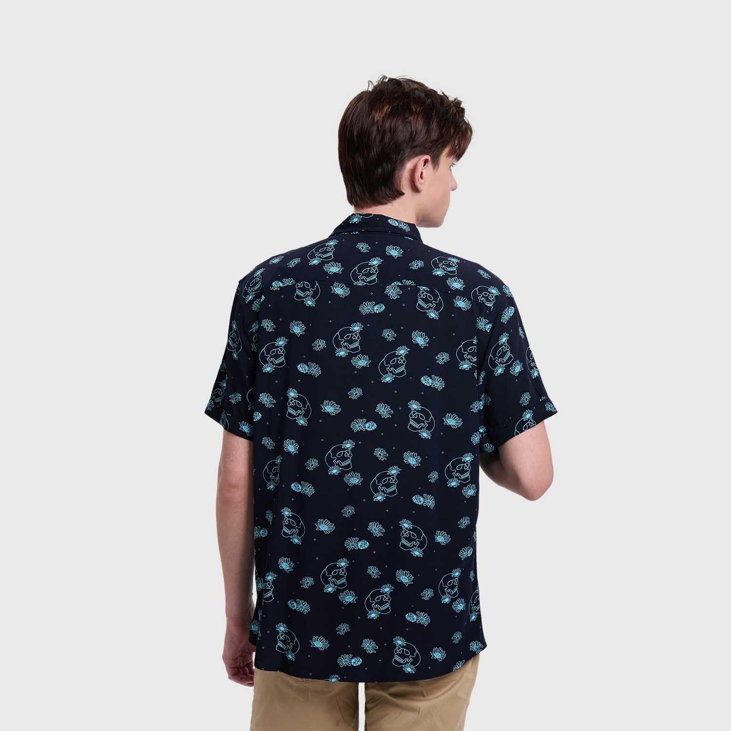 Camisa Hombre Mini Print Azul Fashion's Park-2