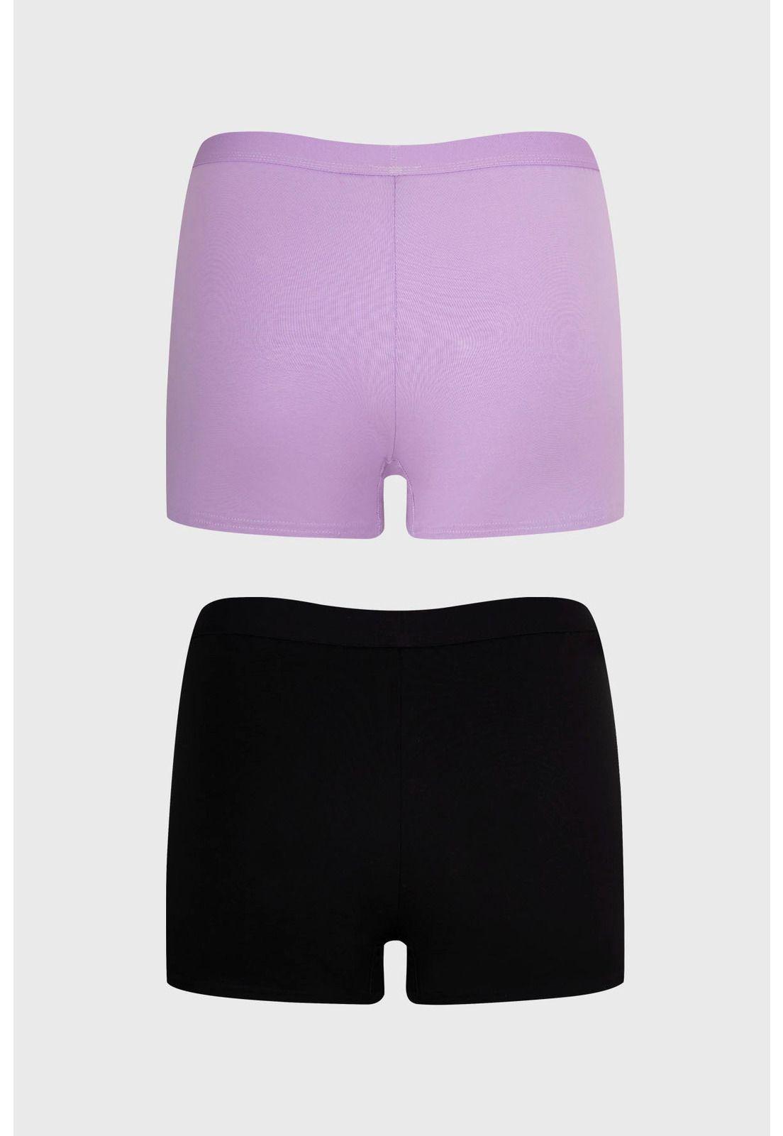 Calzón Mujer Bipack Short Tipo Bóxer Lila-1