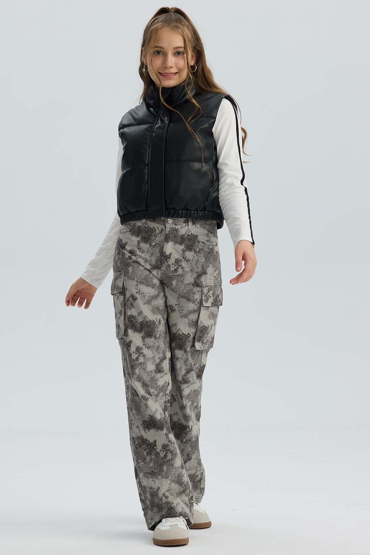 Pantalón Niña Cargo Gris-3