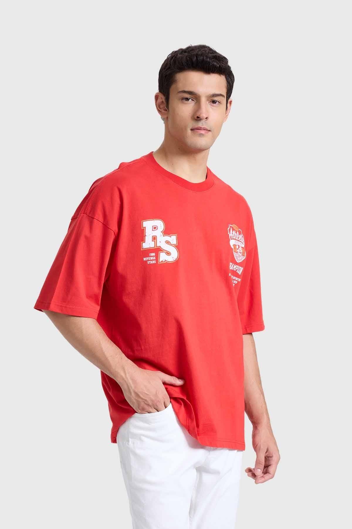Polera Hombre Oversize Rojo-1