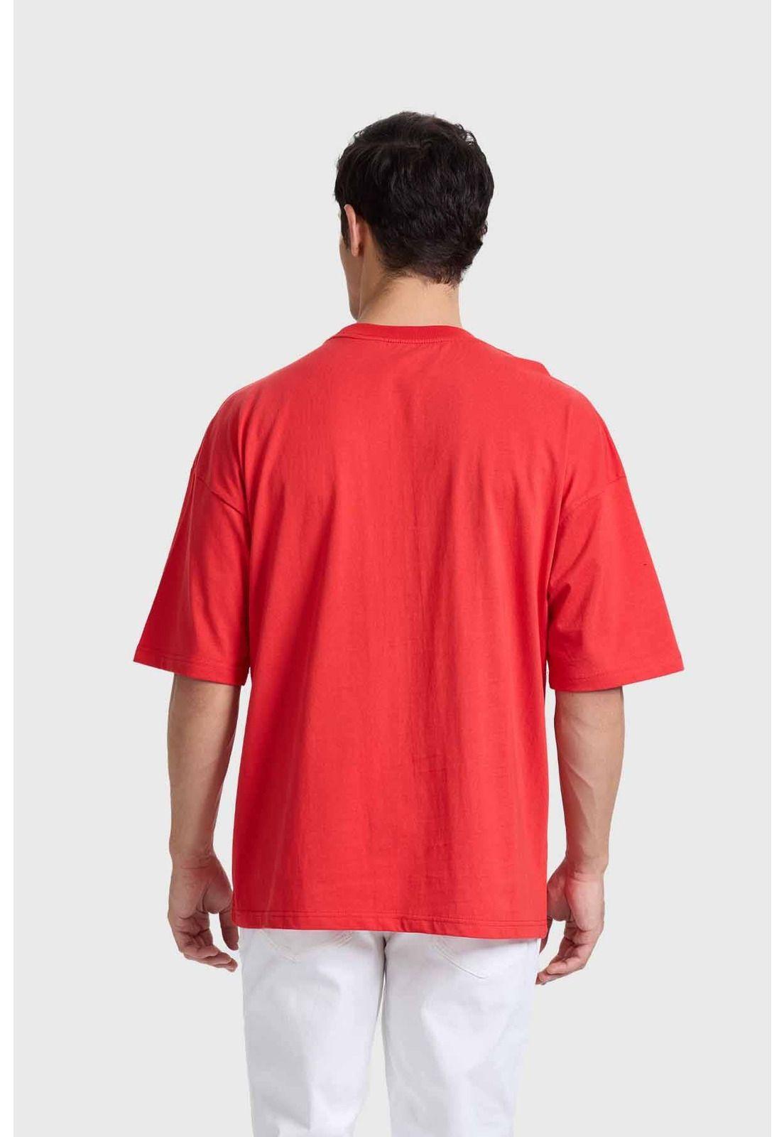 Polera Hombre Oversize Rojo-2
