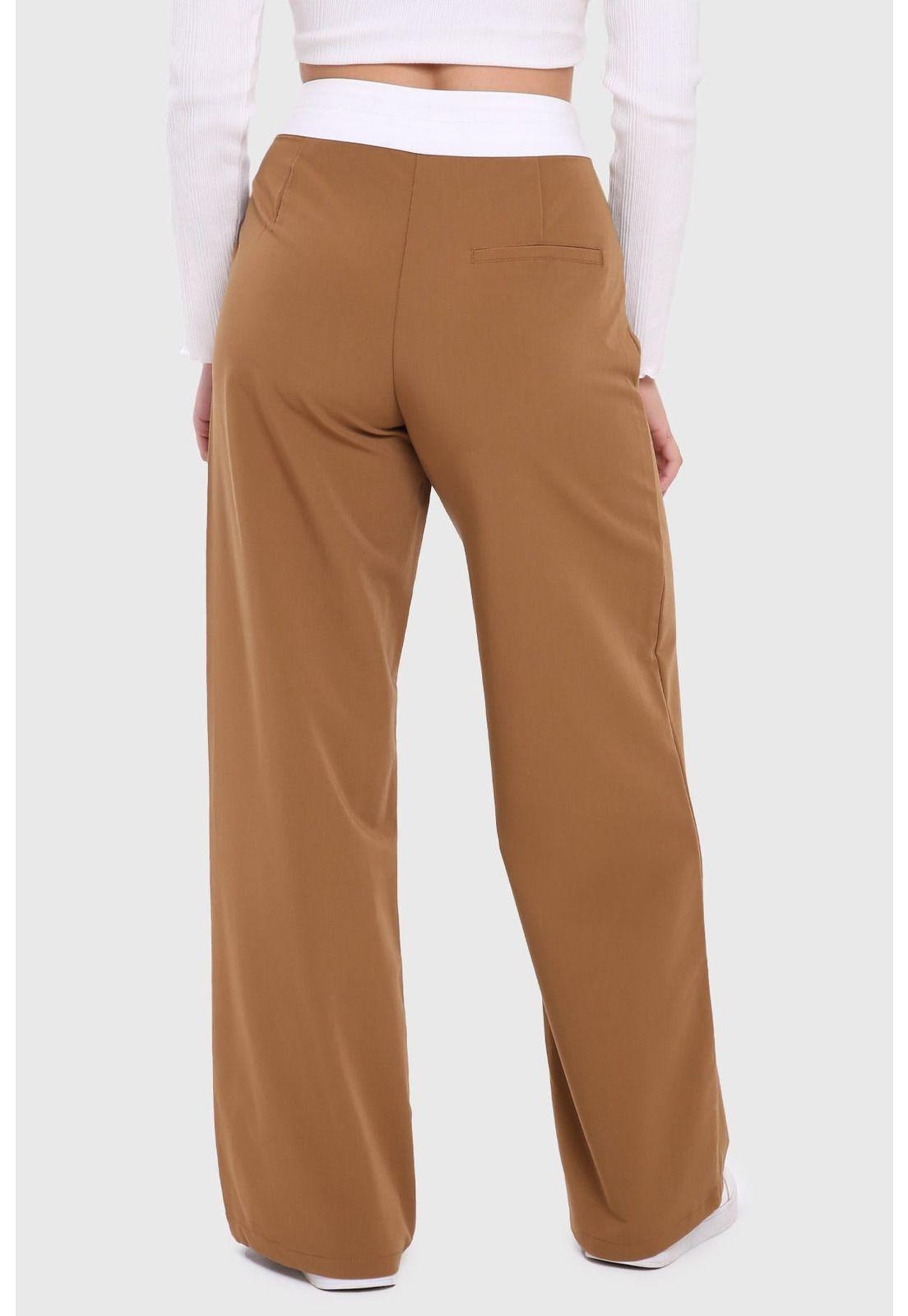 Pantalón Mujer Sastrero Pretina Camel-2