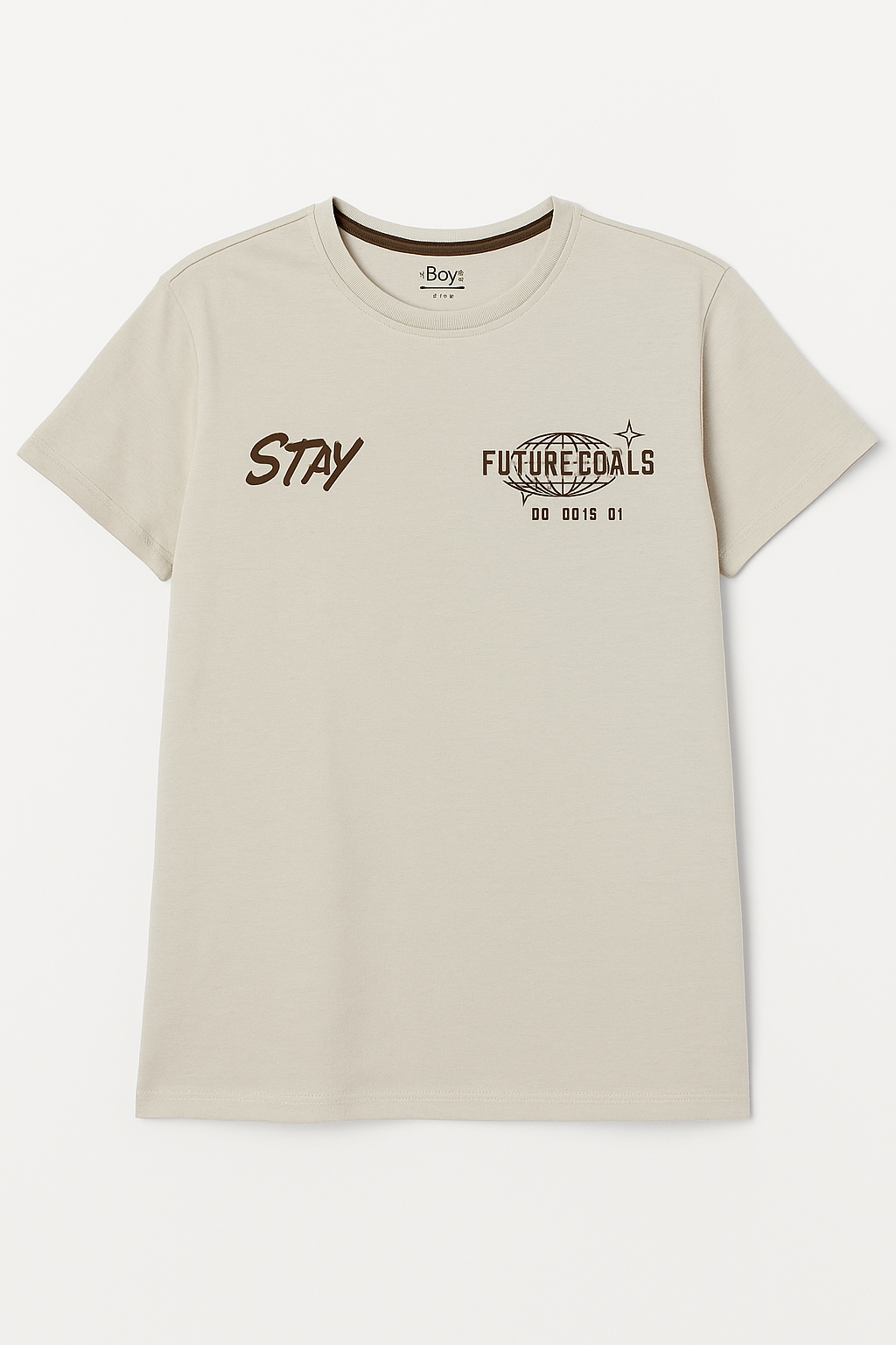 Polera Niño Cuello Bicolor Crudo-0