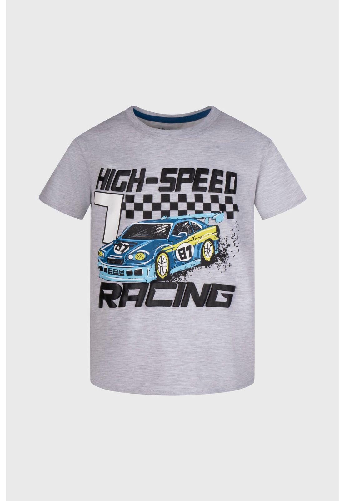 Polera Niño Bipack Gris Melange Claro-1