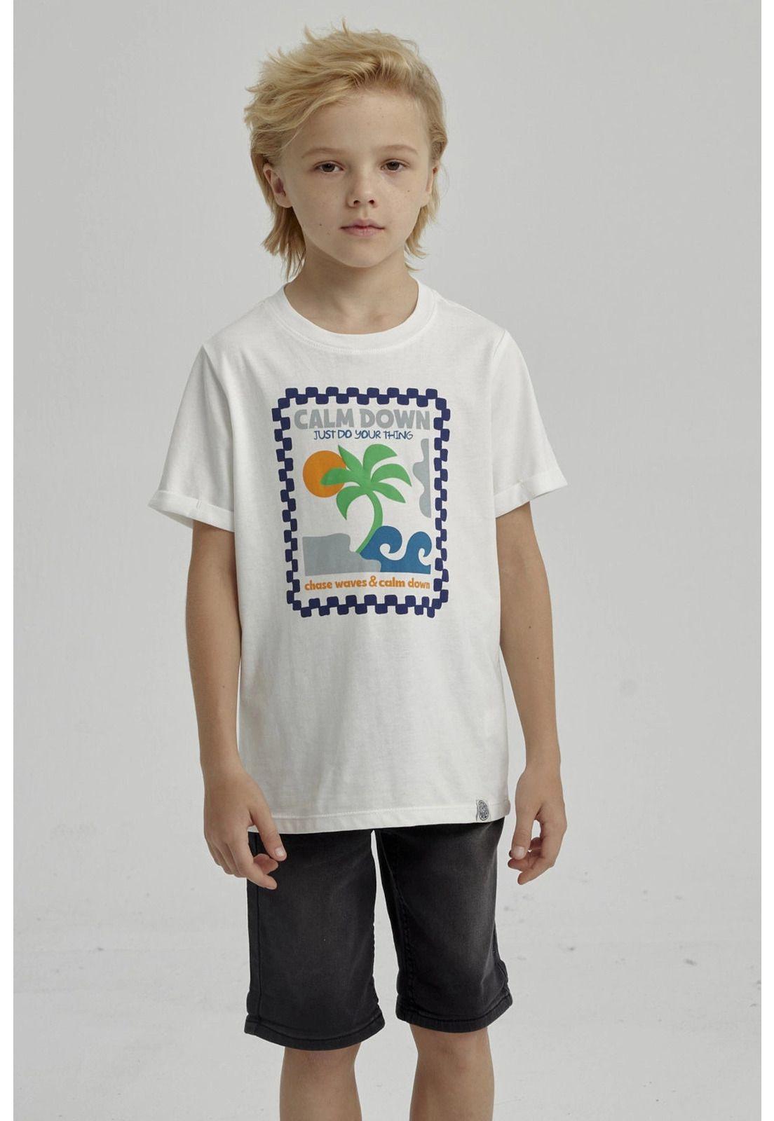 Polera Niño Puff Print Delantero Crudo-0