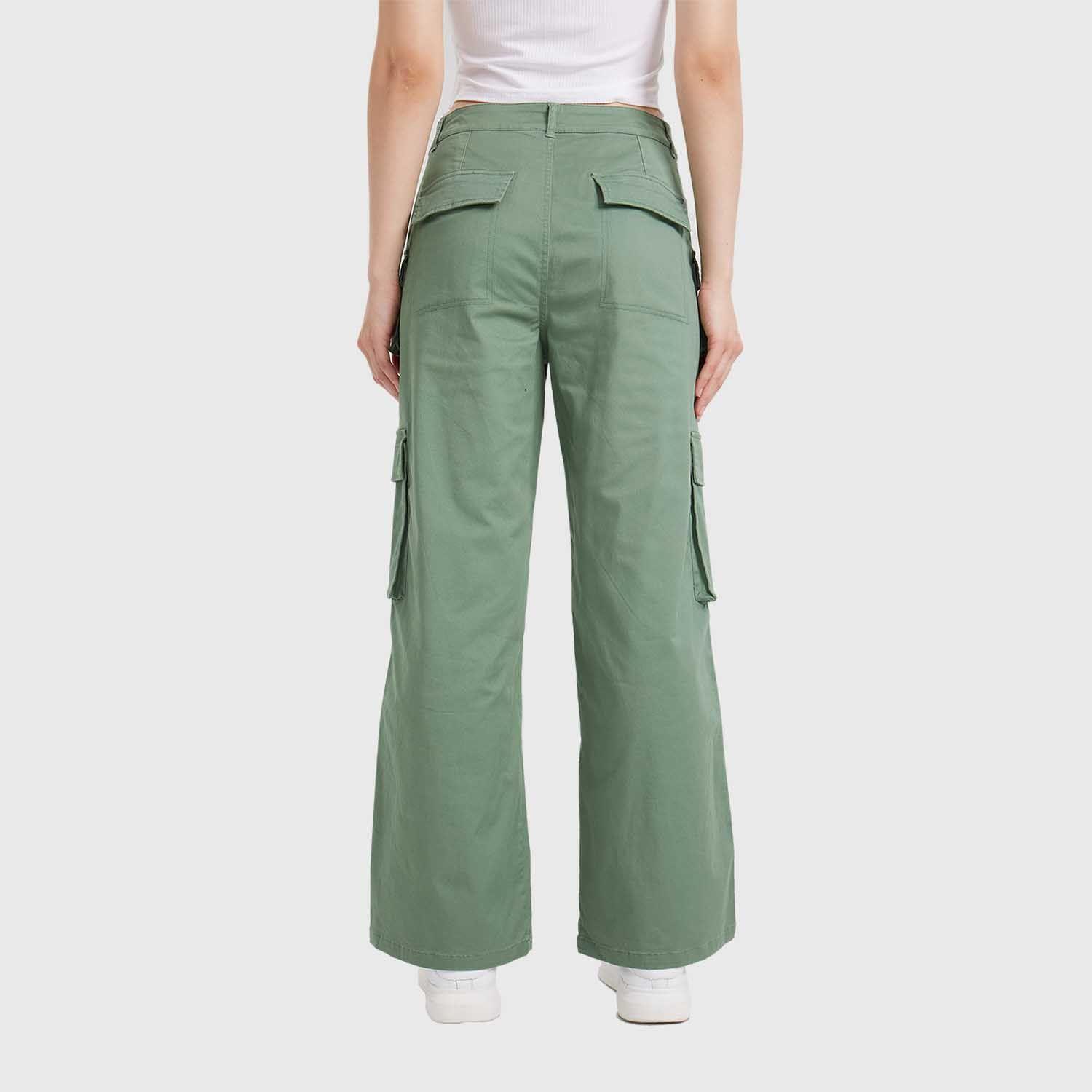 Pantalón Mujer Cargo Tiras Verde Militar Fashion´s Park-2