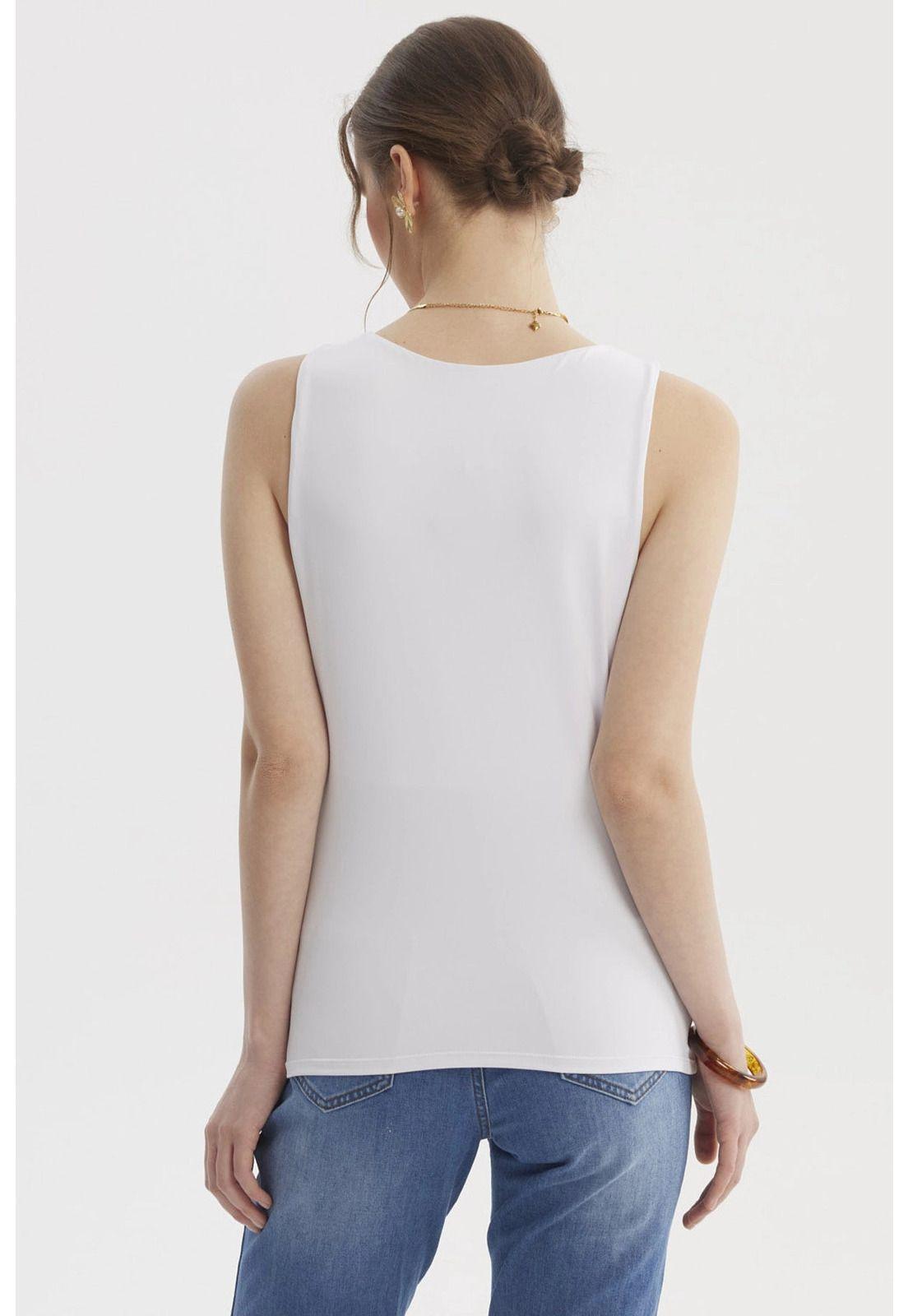 Polera Mujer Lisa Doble Capa Blanco- ll-2