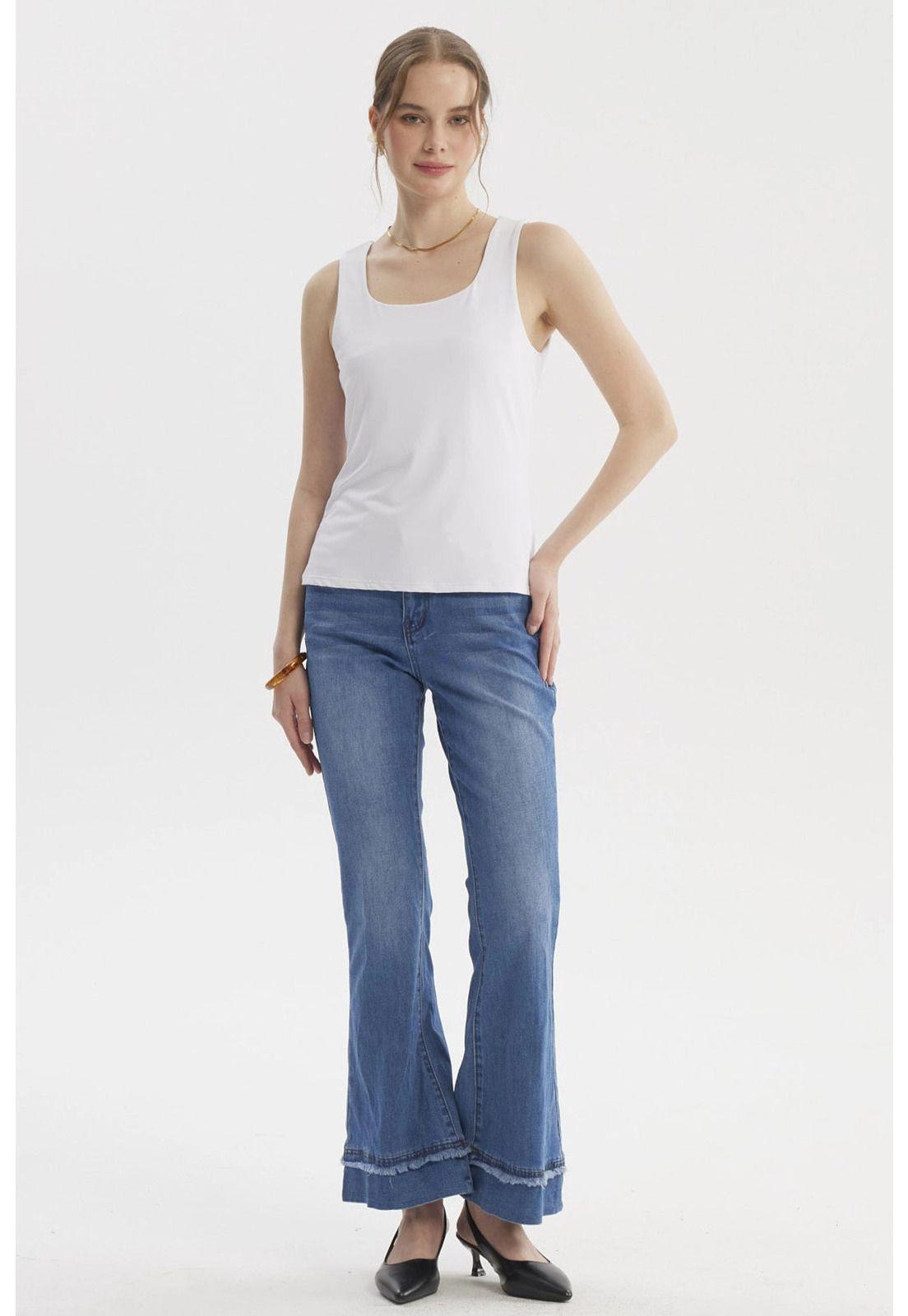 Polera Mujer Lisa Doble Capa Blanco- ll-3