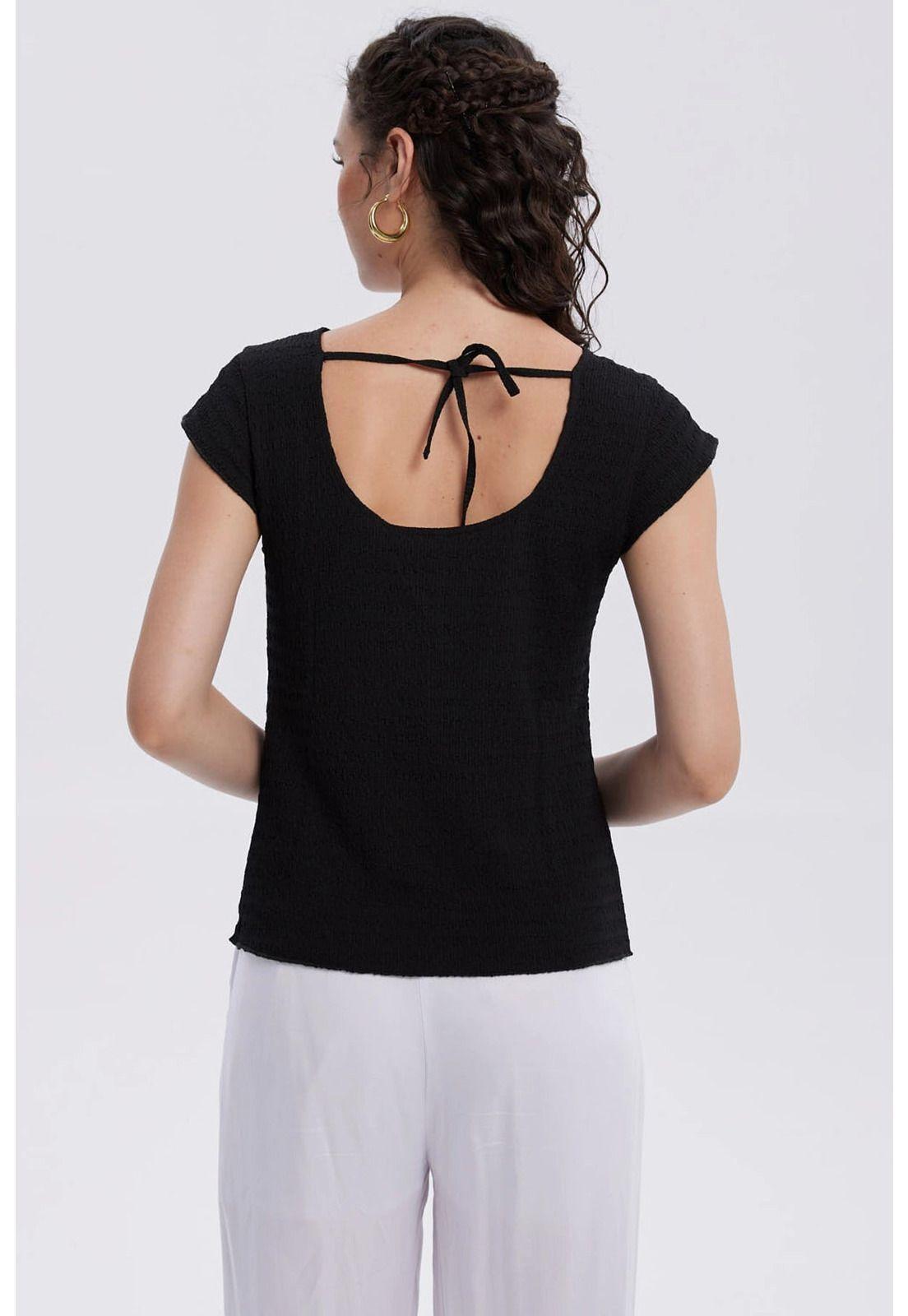 Polera Mujer Espalda Escote Cuadrado Negro-2