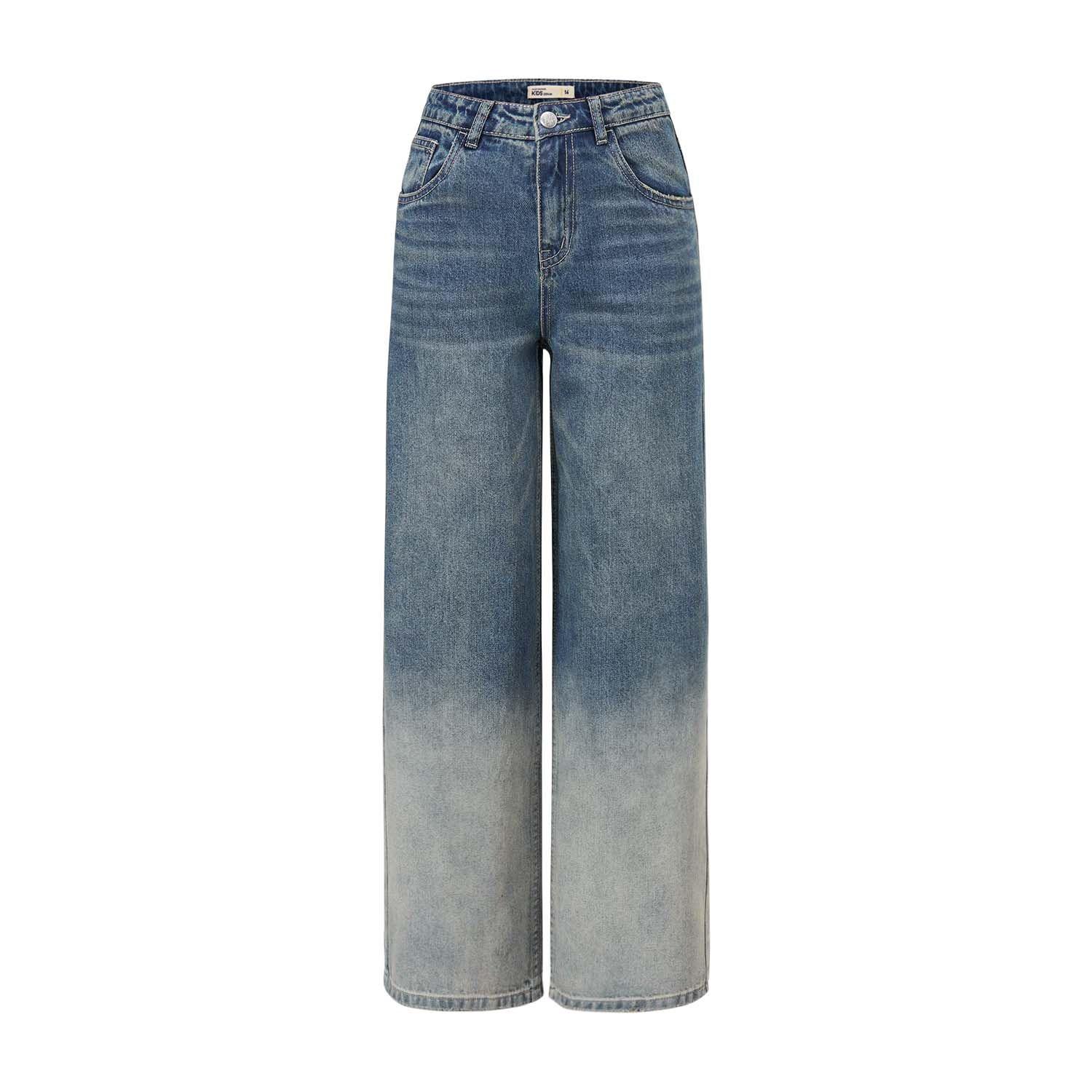 Jeans Niña Wide Leg Degradé Oxidado Azul Fashion's Park-0