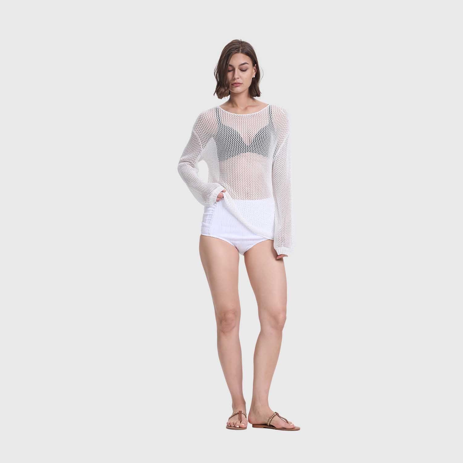 Polera Mujer Bote Calada Blanco Fashion's Park-3