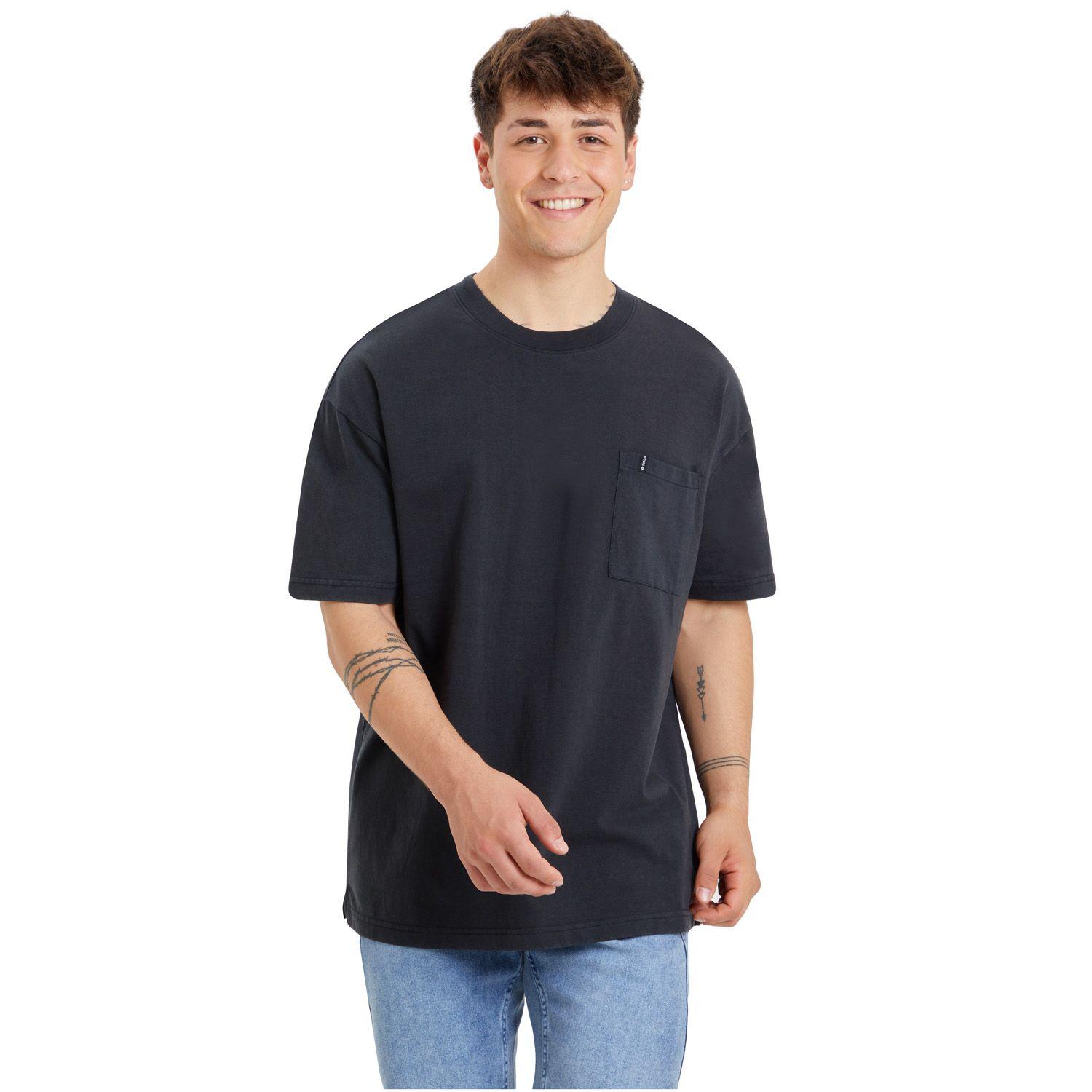 Polera Con Bolsillo Lisa Negro Hombre-0