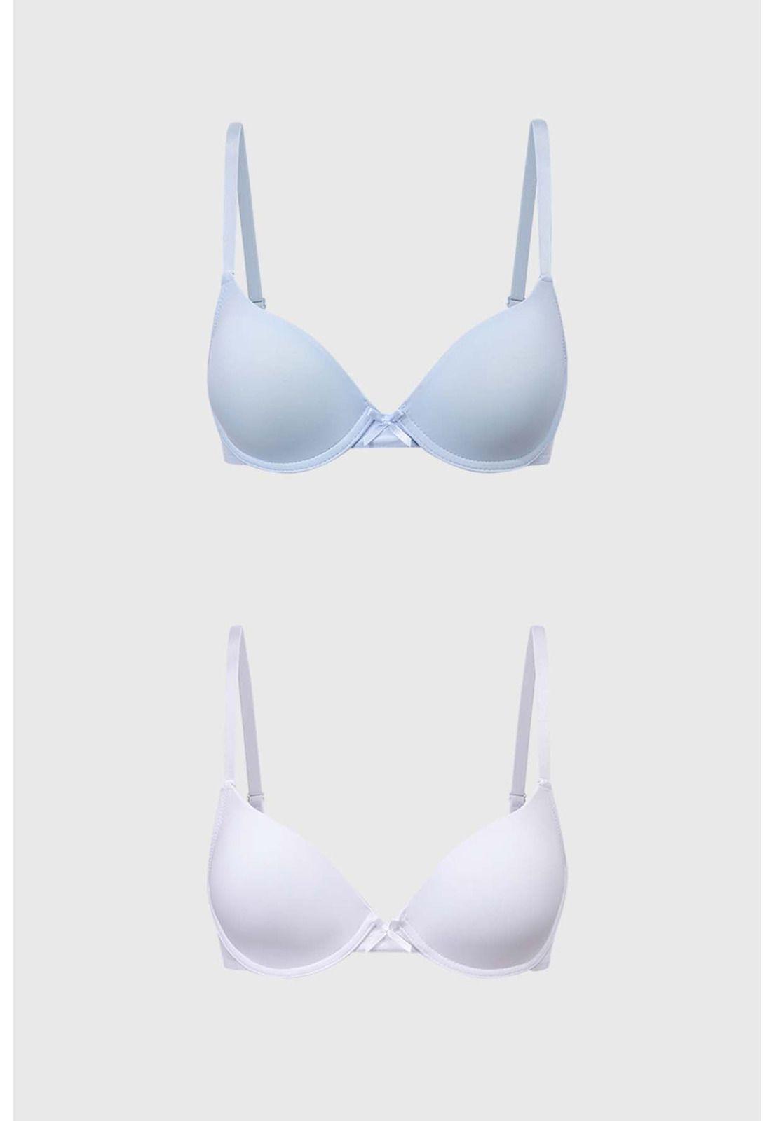 Sostén Mujer Bipack Copa Soft Liso Azul Claro - ll-0