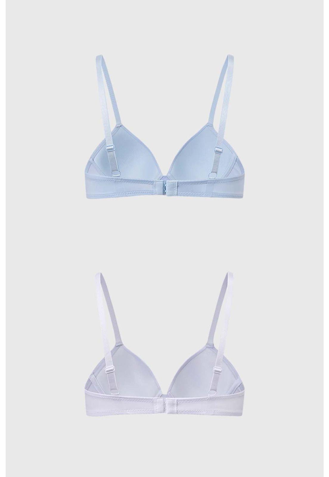 Sostén Mujer Bipack Copa Soft Liso Azul Claro - ll-1