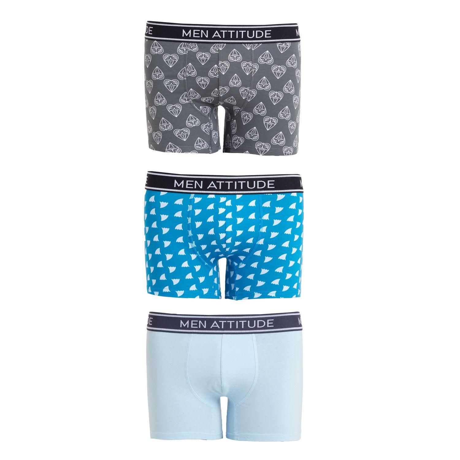 Boxer Tripack Liso Celeste Hombre-0