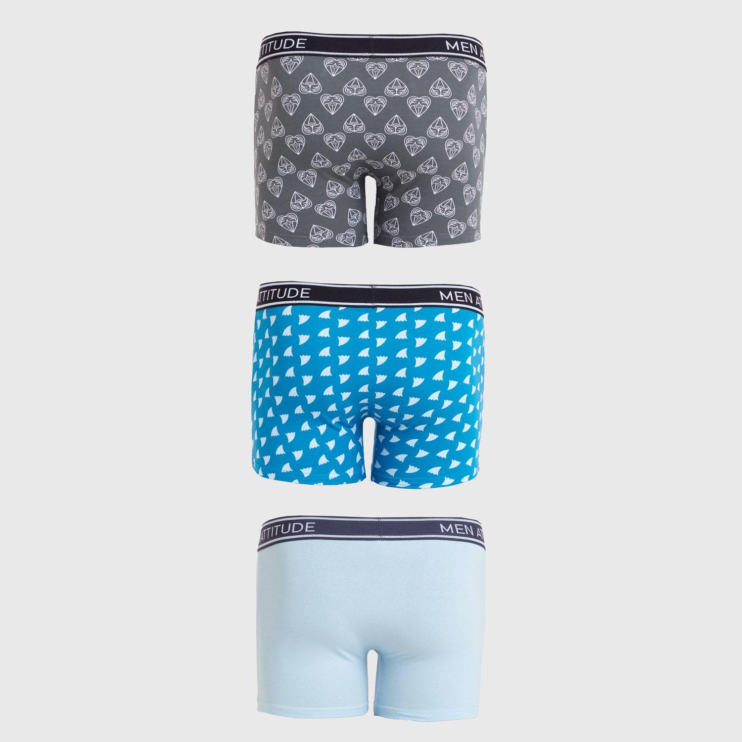 Boxer Tripack Liso Celeste Hombre-1