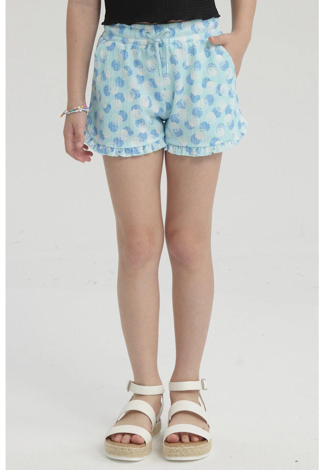 Short Niña Crep Celeste-0