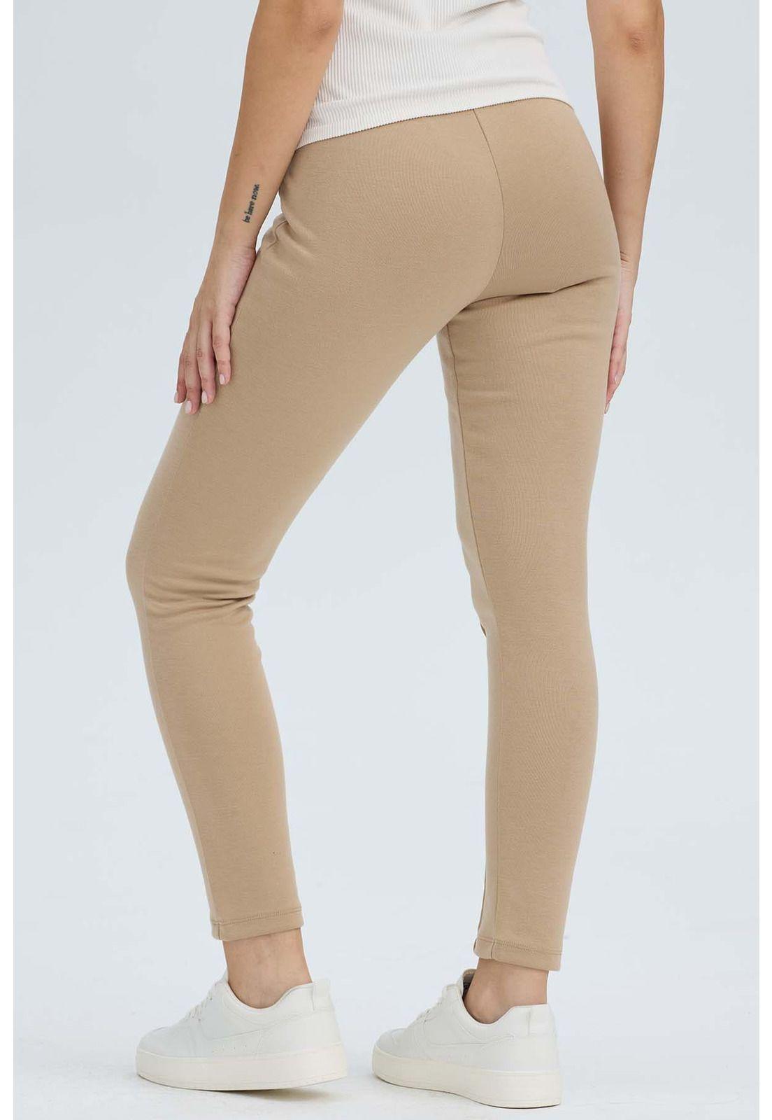 Calza Mujer Pretina Elasticada Beige-3