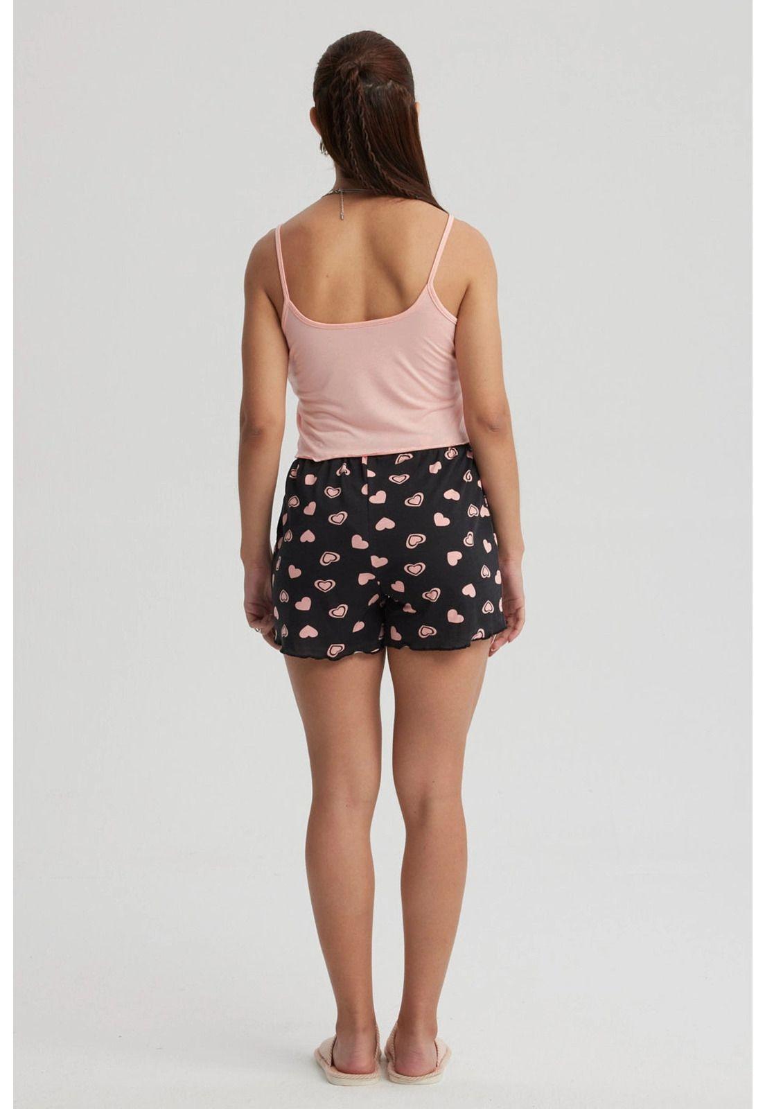 Pijama Mujer Crop Rosado Claro-2