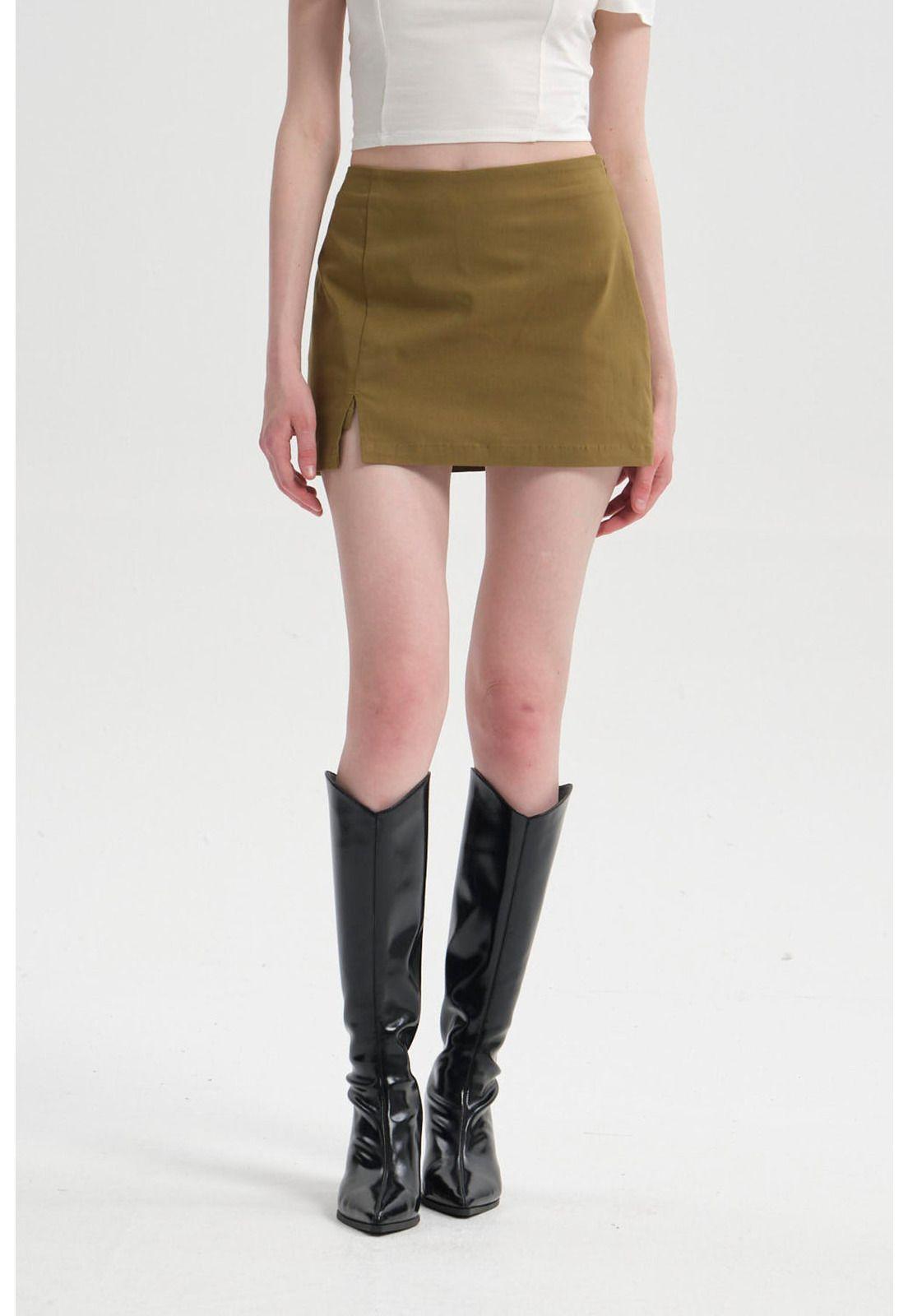 Falda Mujer Short Verde Olivo-0