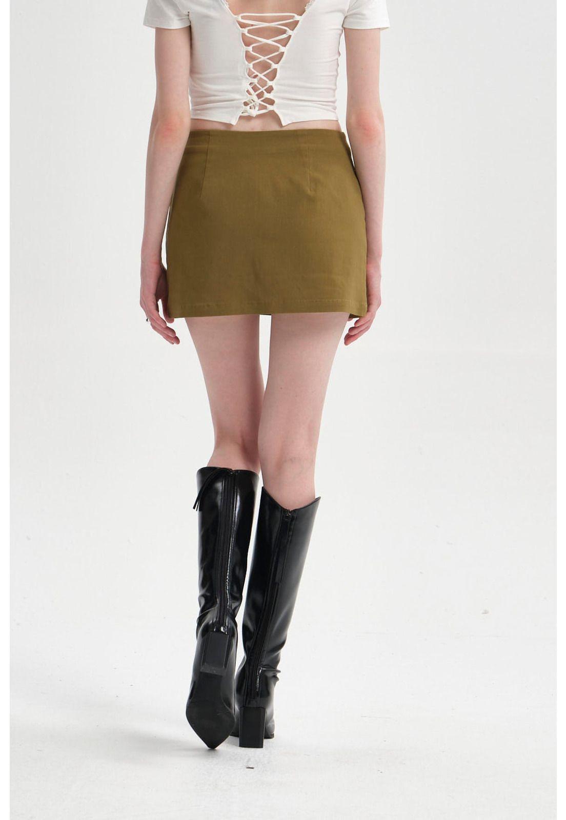 Falda Mujer Short Verde Olivo-2