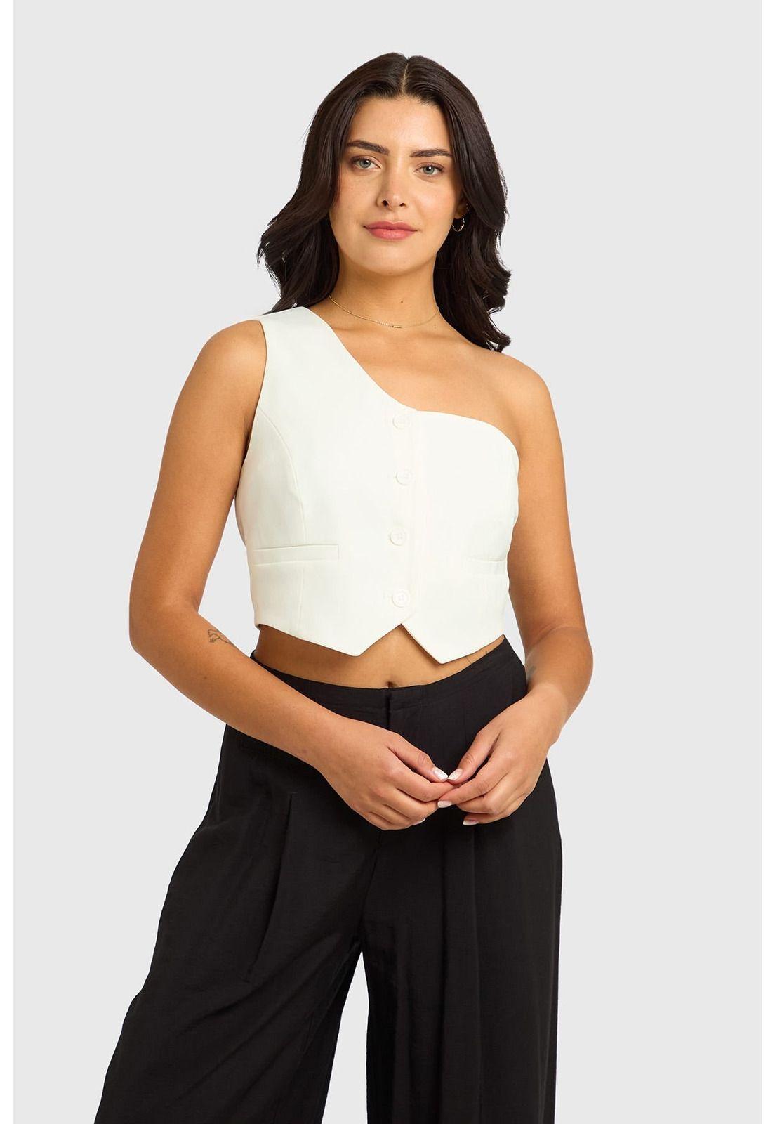 Blusa Mujer Gillette Asimétrico Crudo-0