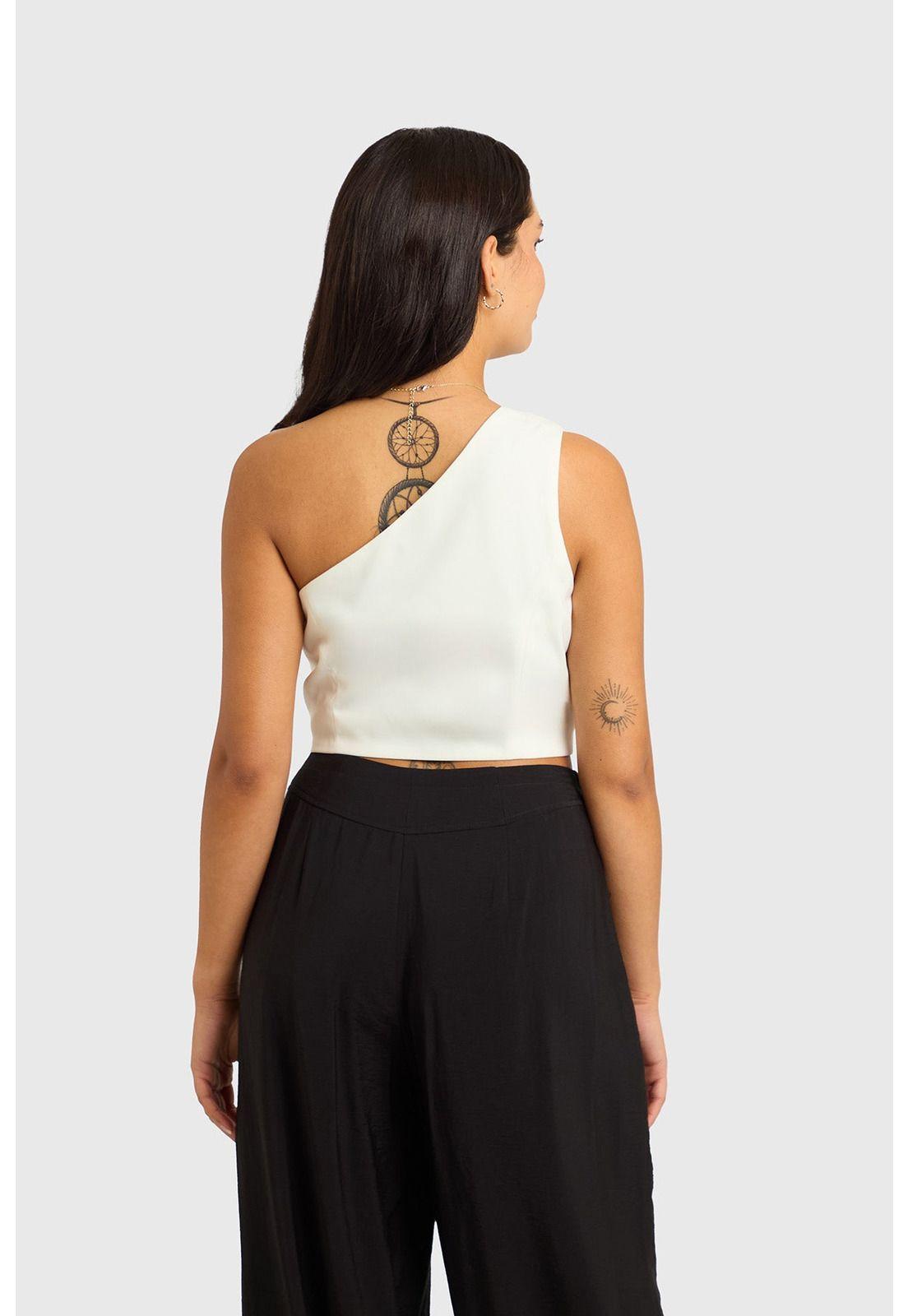 Blusa Mujer Gillette Asimétrico Crudo-1