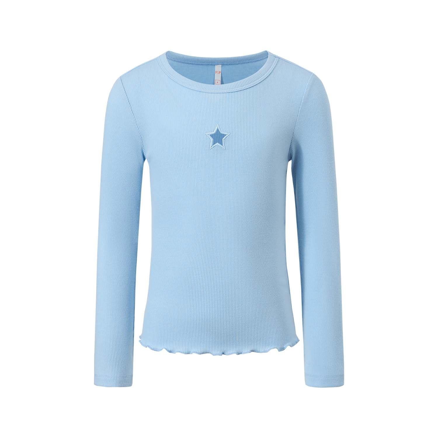 Polera Niña Rib Cut Celeste Fashion's Park-0