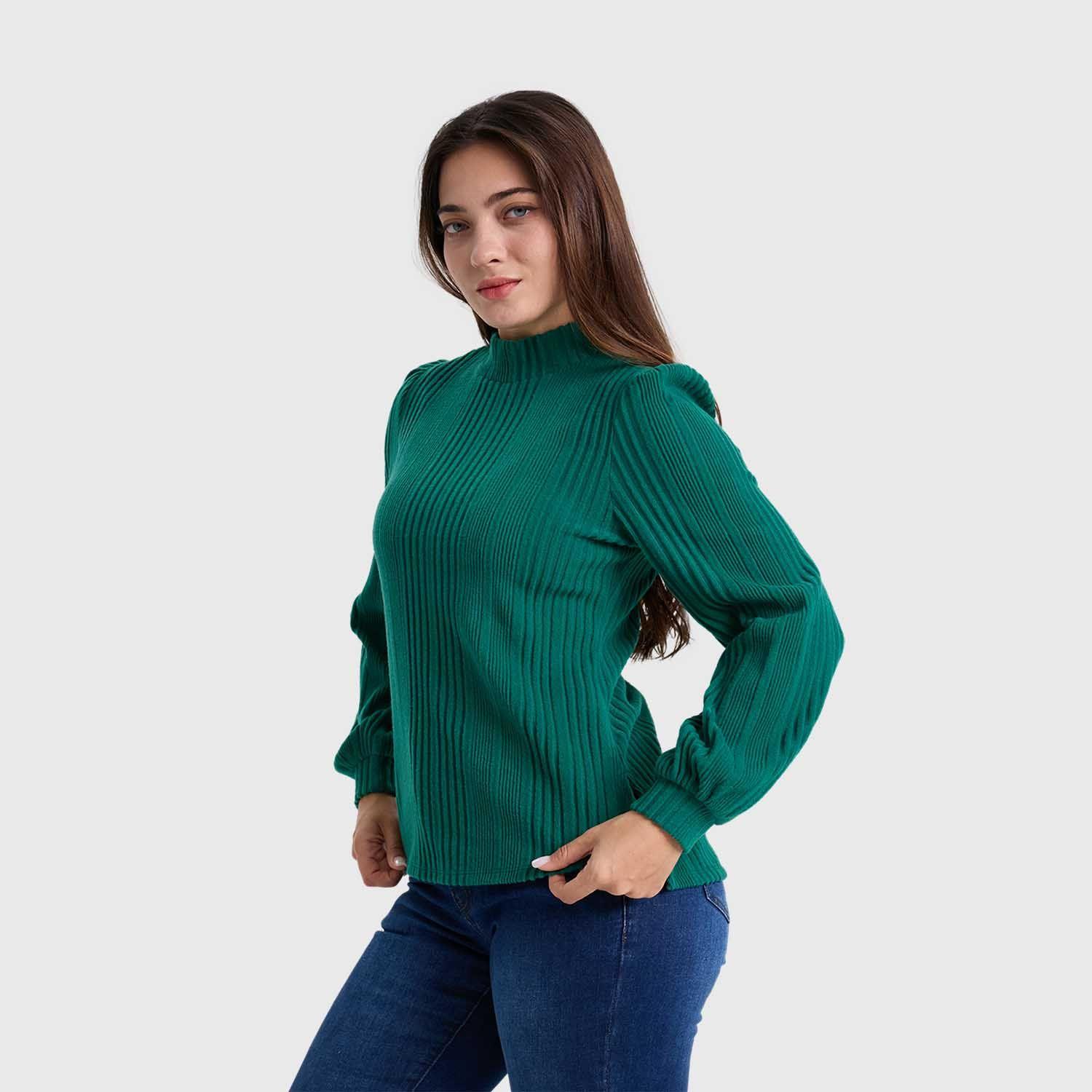 Polera Mujer Lisa Verde-1