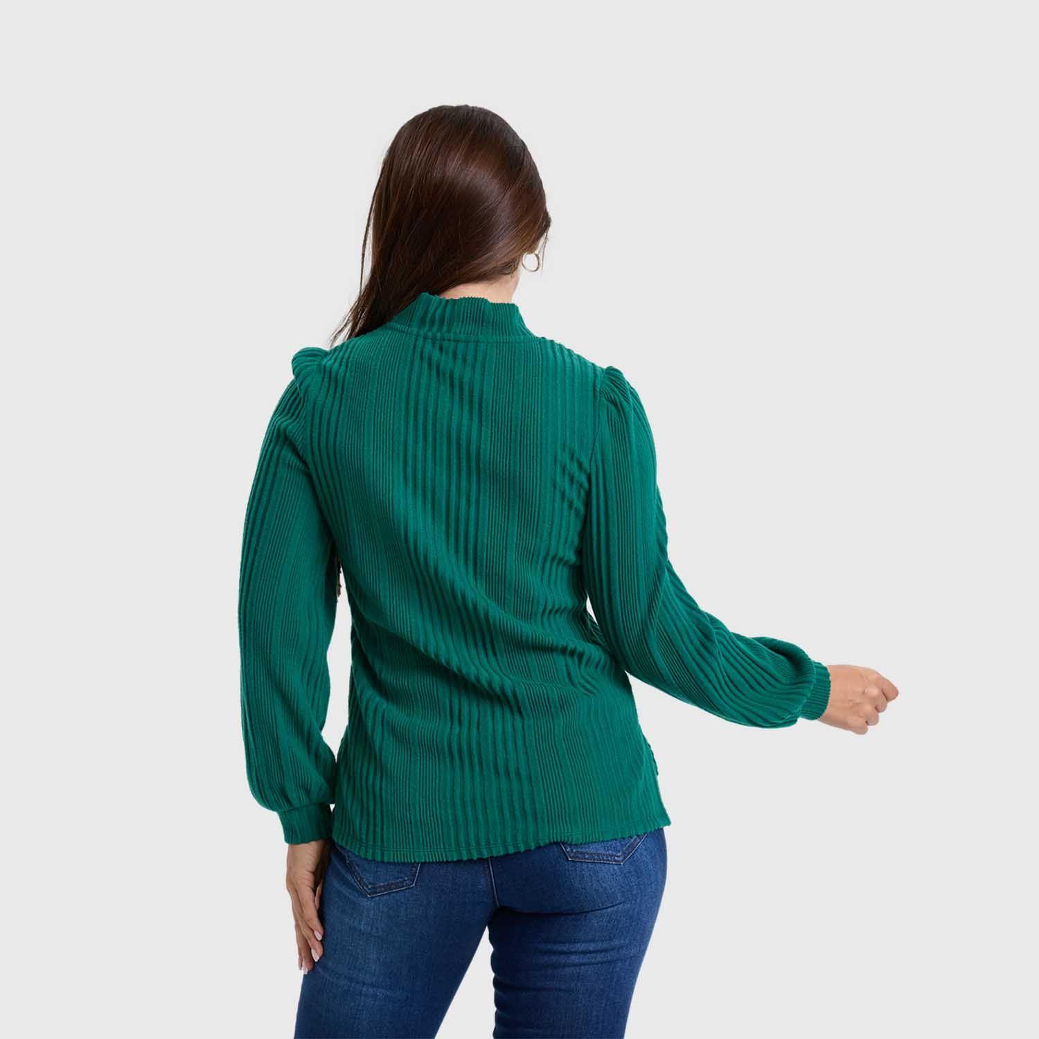 Polera Mujer Lisa Verde-2