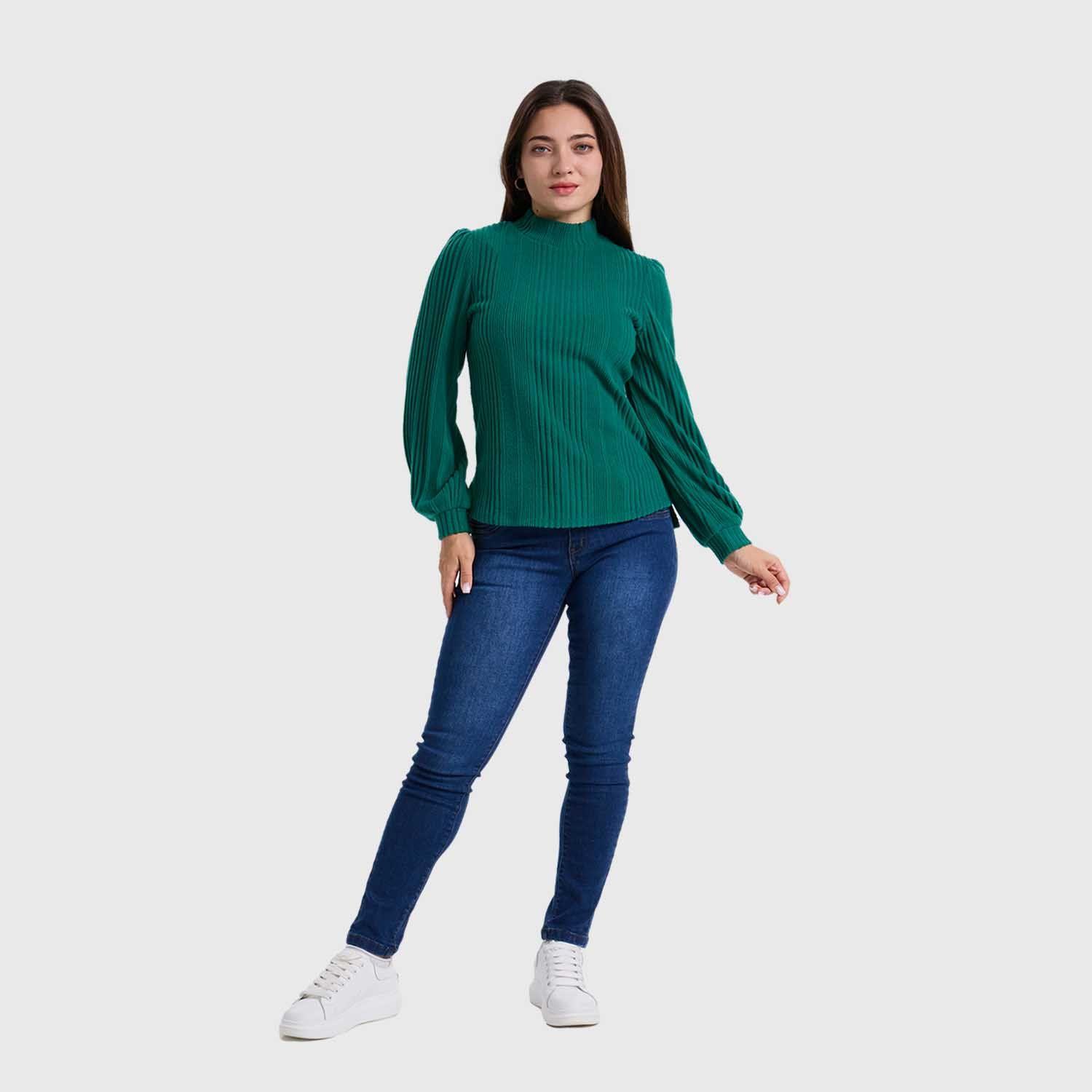 Polera Mujer Lisa Verde-3