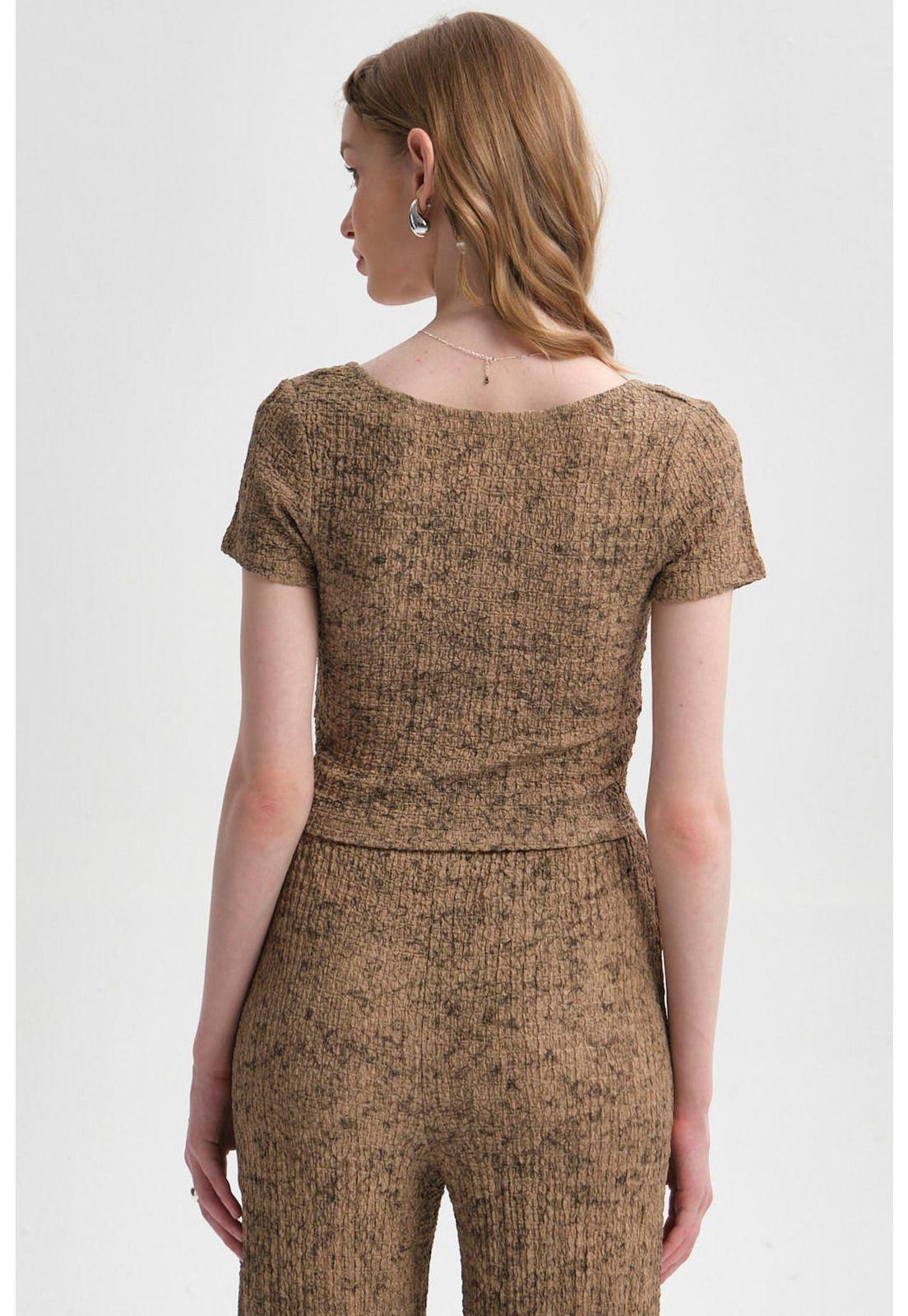 Polera Mujer Textura Beige-2