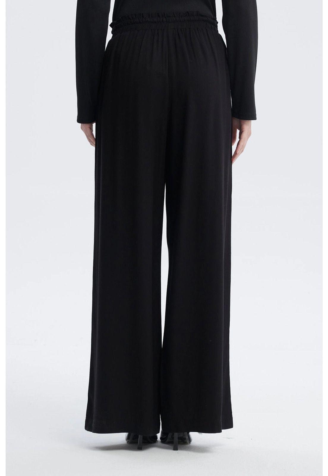 Pantalón Mujer Con Lazo Cintura Negro-2