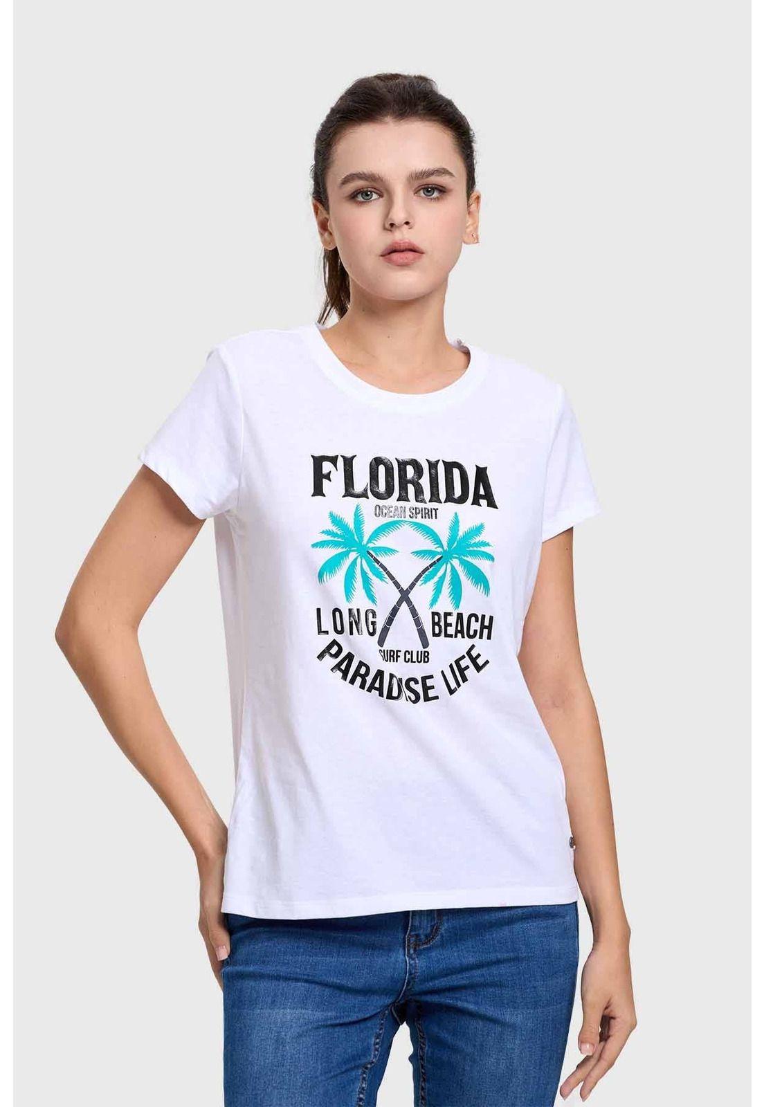 Polera Mujer Básica Print Blanco - VII-0