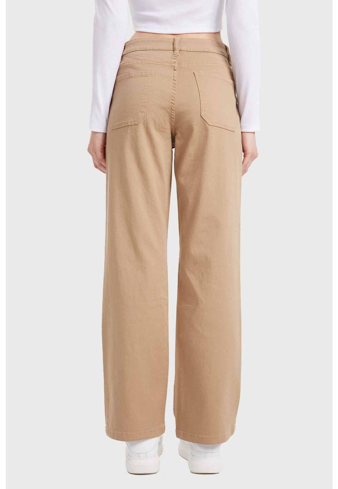 Jeans Mujer Recto Camel-2