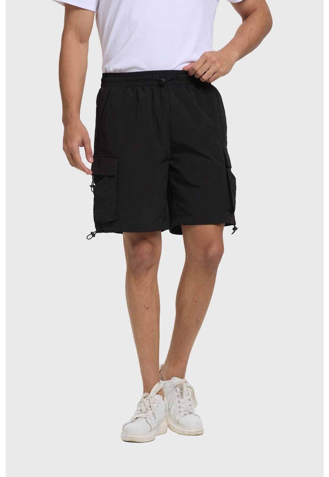 Bermuda Hombre Cargo Técnico Negro-1
