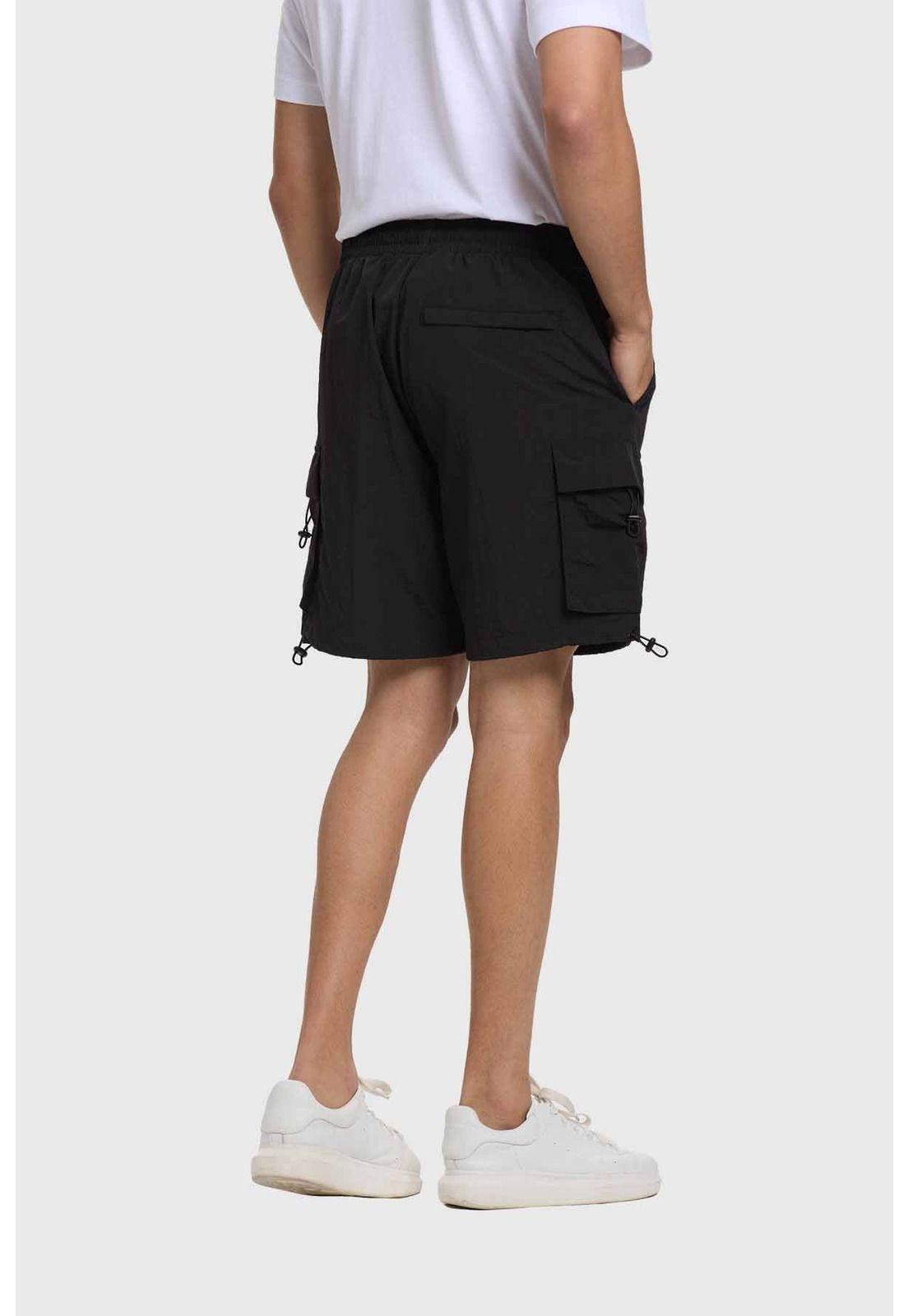 Bermuda Hombre Cargo Técnico Negro-2