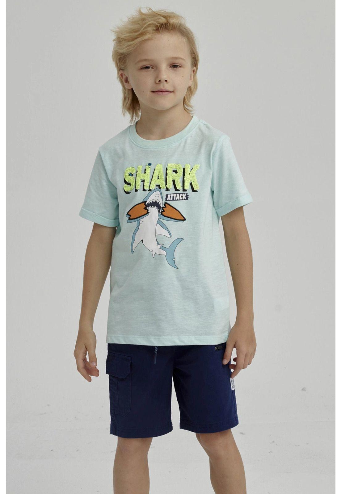 Polera Niño Print Lentejuelas Aqua-4