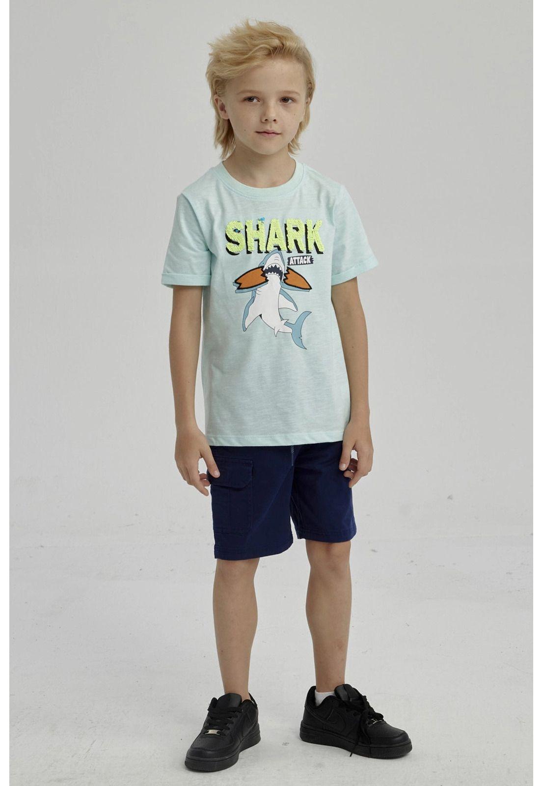 Polera Niño Print Lentejuelas Aqua-7