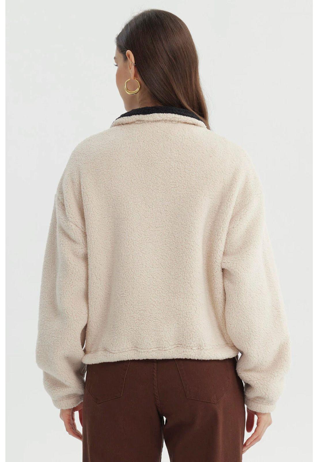 Polar Mujer Hoodie Beige Claro-2