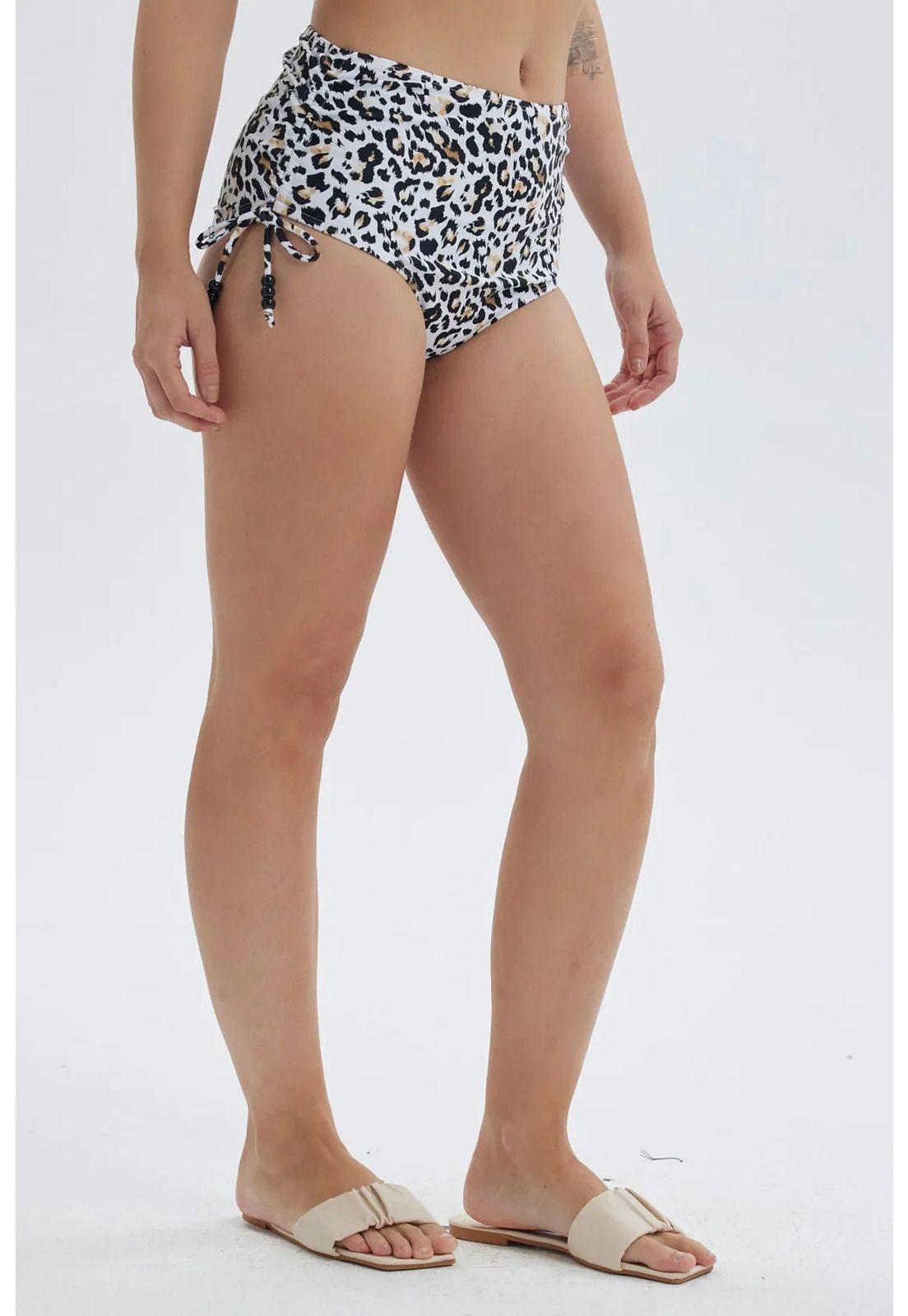 Traje de Baño Mujer Calzón Tiro Alto Blanco / Negro-1