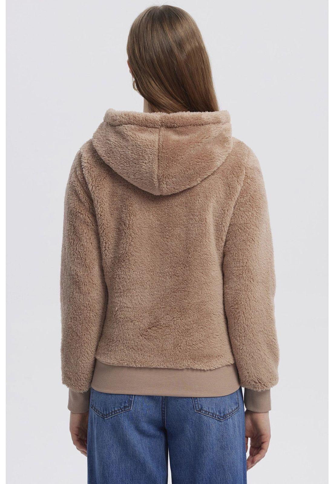 Polar Mujer Peludo Beige Oscuro-2