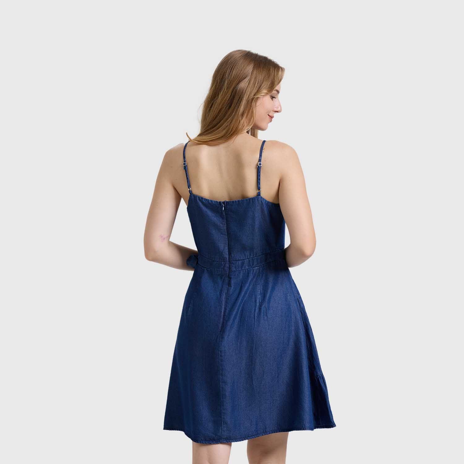 Vestido Mujer Largo Azul Oscuro Fashions Park-2