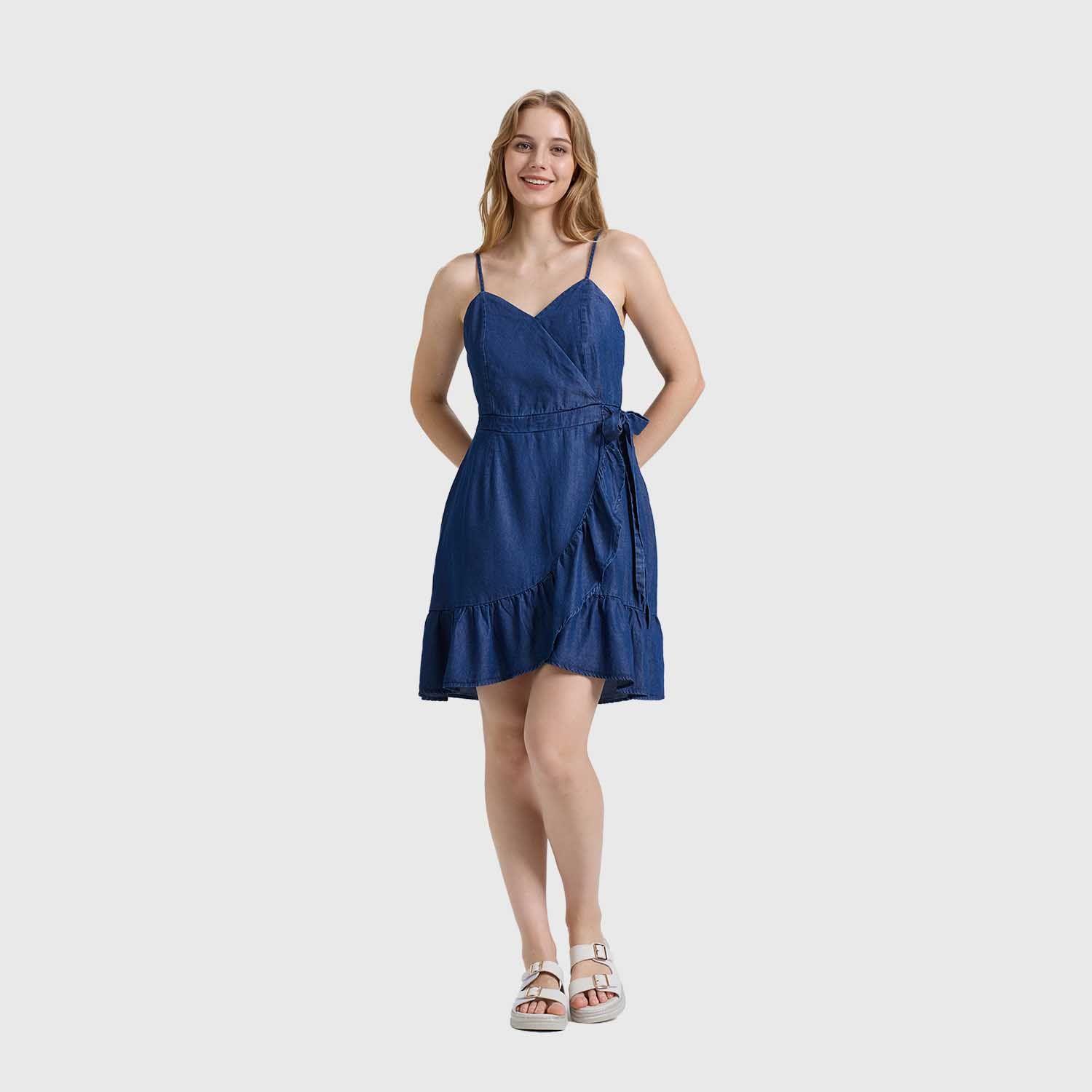Vestido Mujer Largo Azul Oscuro Fashions Park-3
