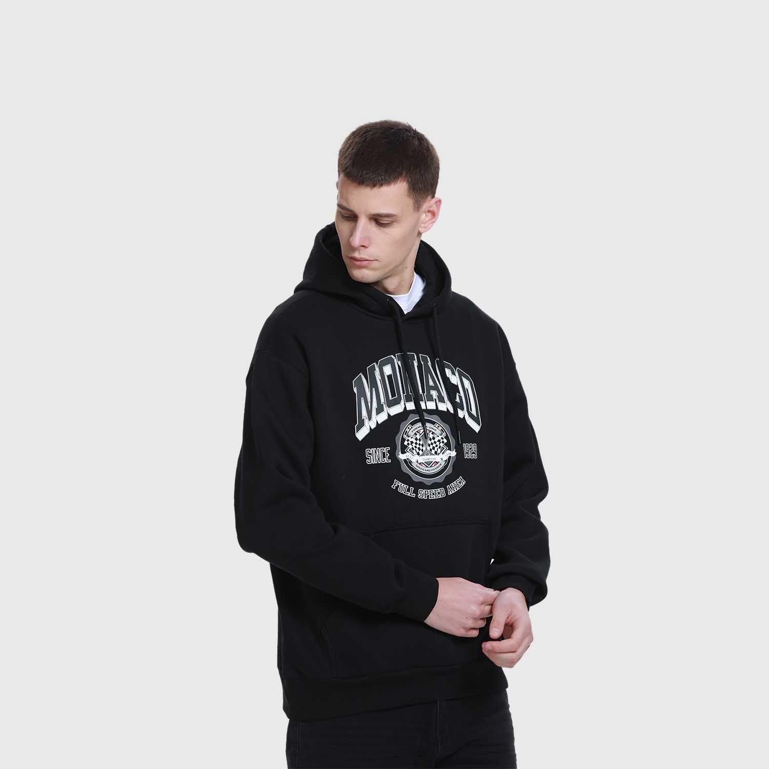 Polerón Hombre Print College Negro Iv Fsp Fashion's Park-1