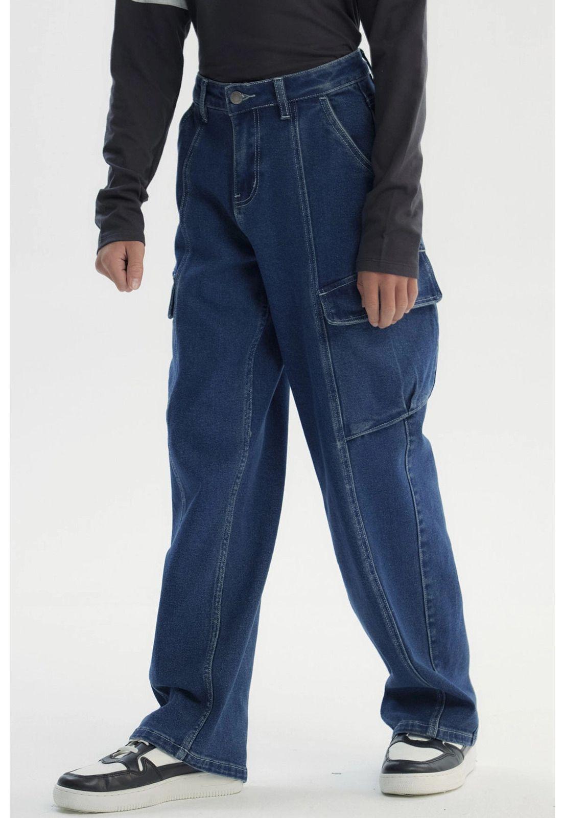 Jeans Niño Calce Recto Azul Oscuro-1